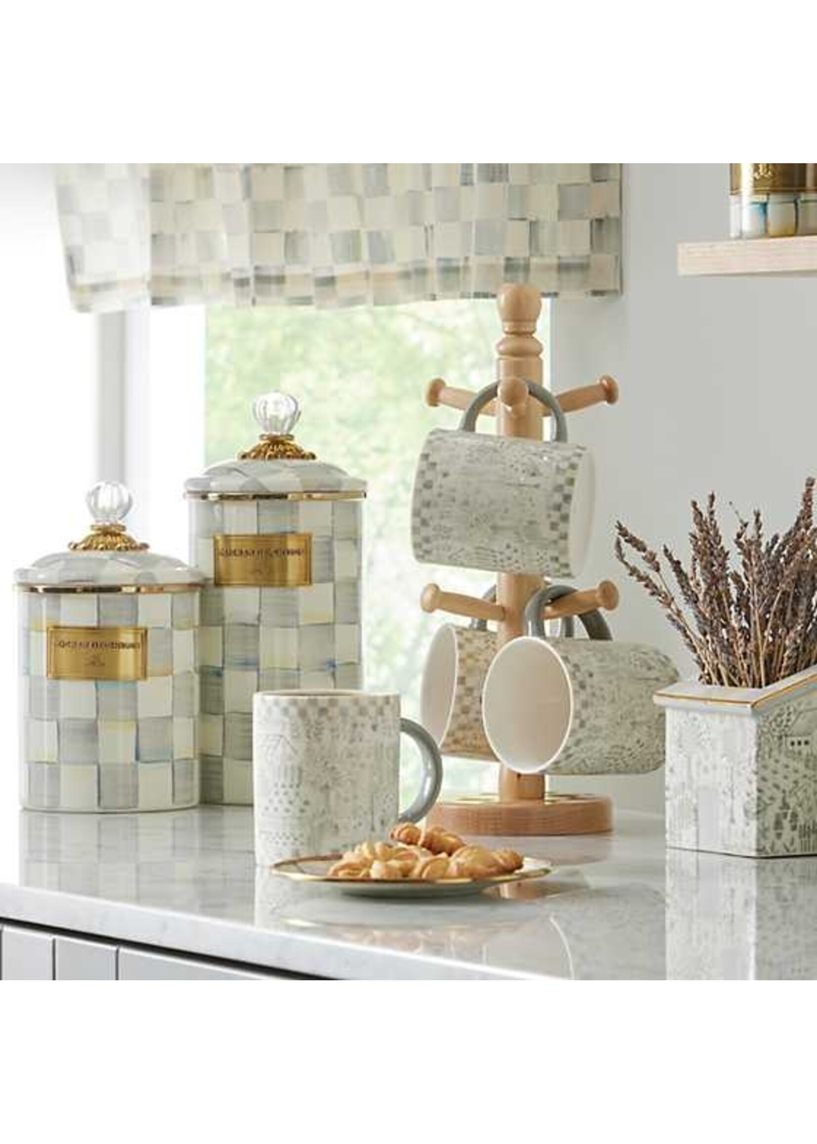 Mackenzie-Childs Sterling Check Medium Canister