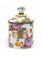Mackenzie-Childs White Flower Market Small Canister