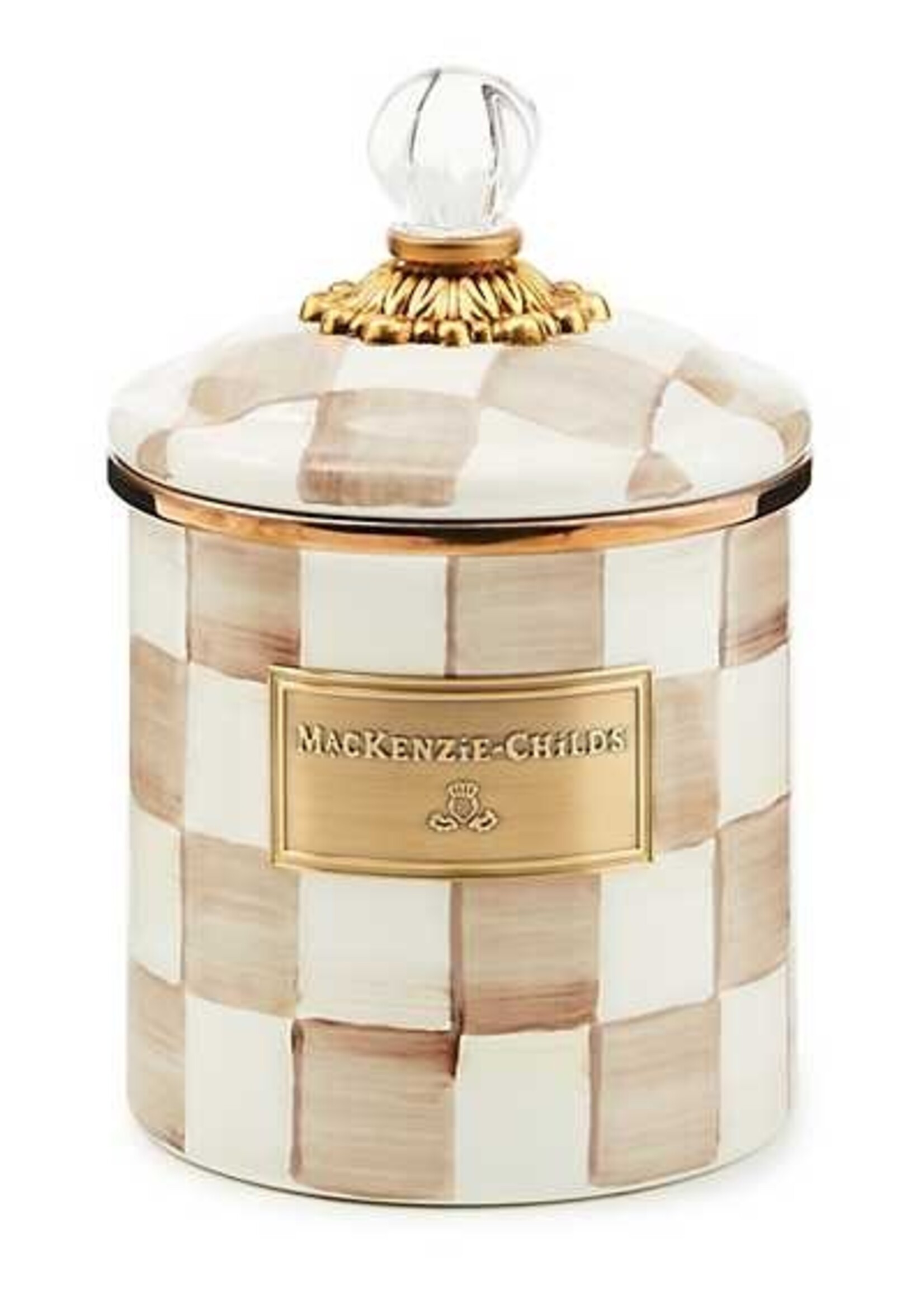 Mackenzie-Childs Mocha Check Small Canister