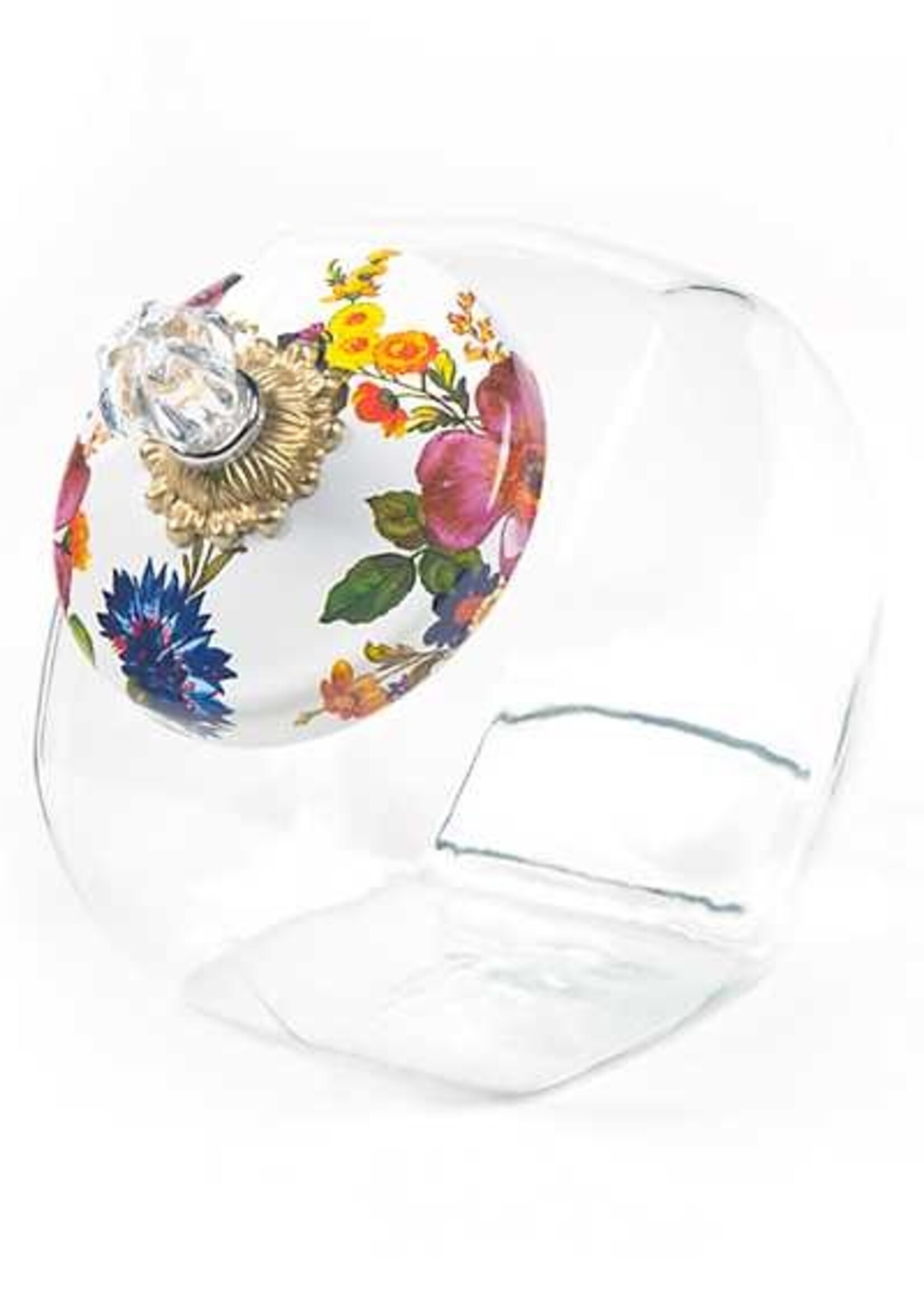 Mackenzie-Childs Cookie Jar with White Flower Market Lid