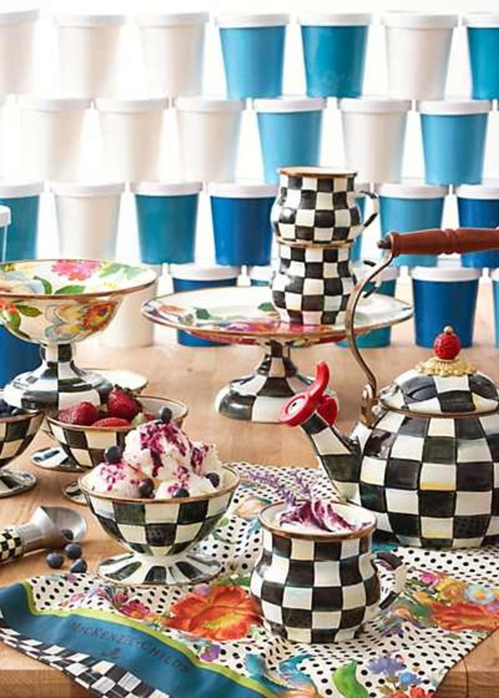 Mackenzie-Childs Courtly Check Ice Cream Dish