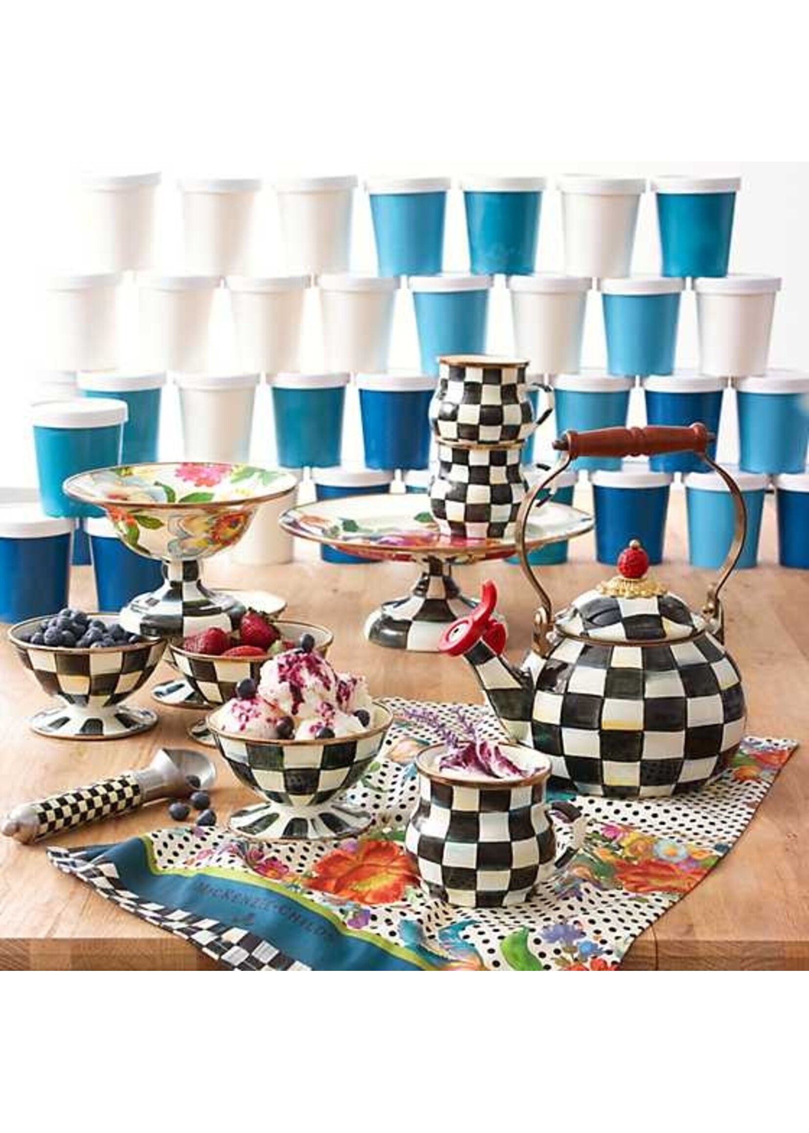 Mackenzie-Childs Courtly Check Ice Cream Dish