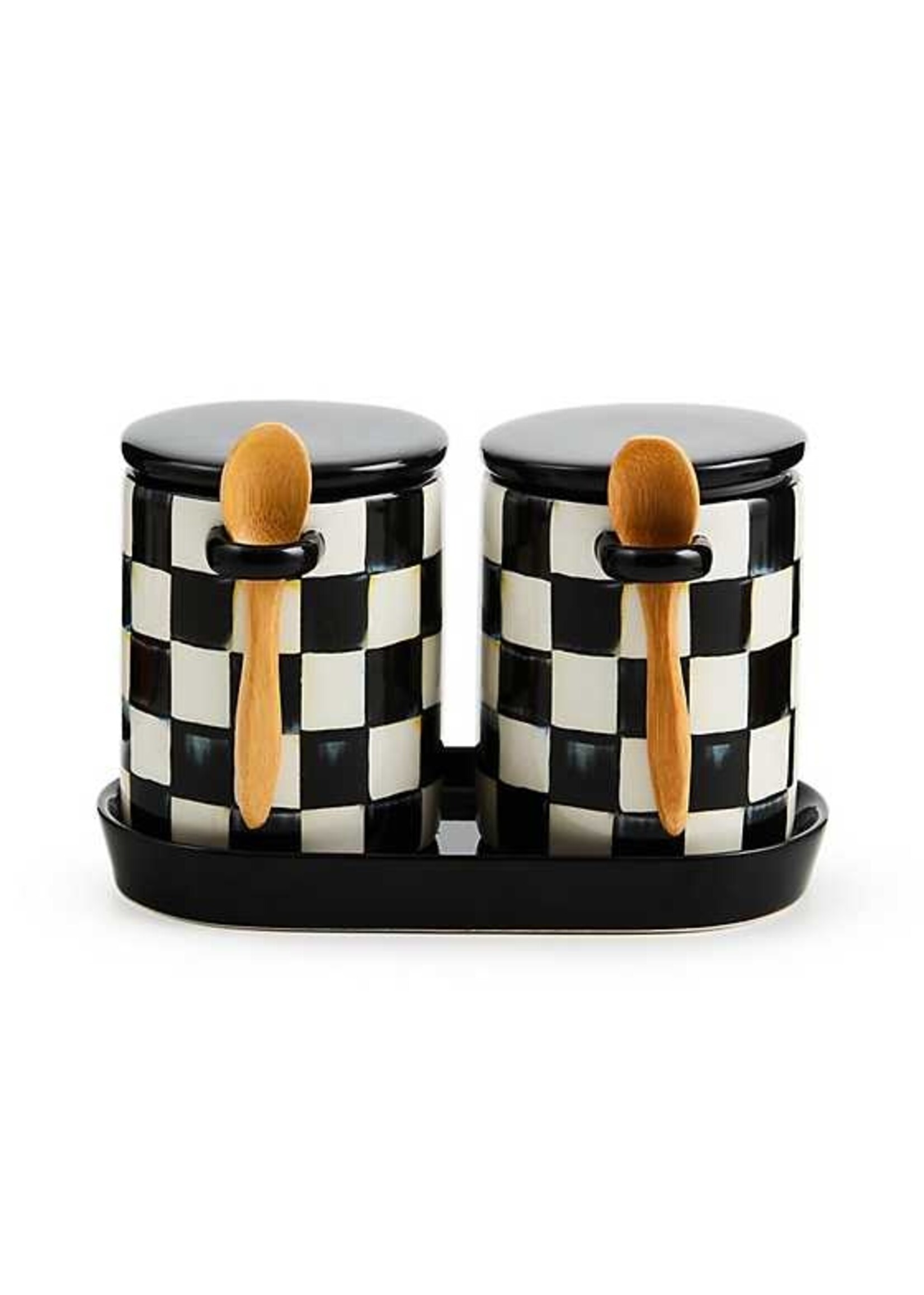 Mackenzie-Childs Courtly Check Farmhouse Canisters, Set of 2