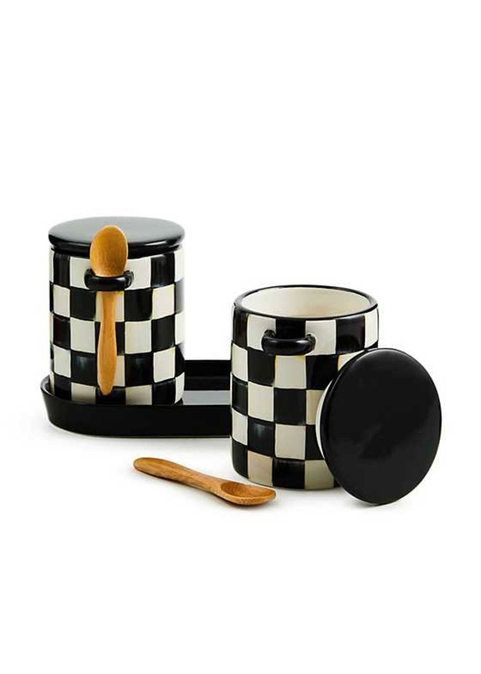 Mackenzie-Childs Courtly Check Farmhouse Canisters, Set of 2