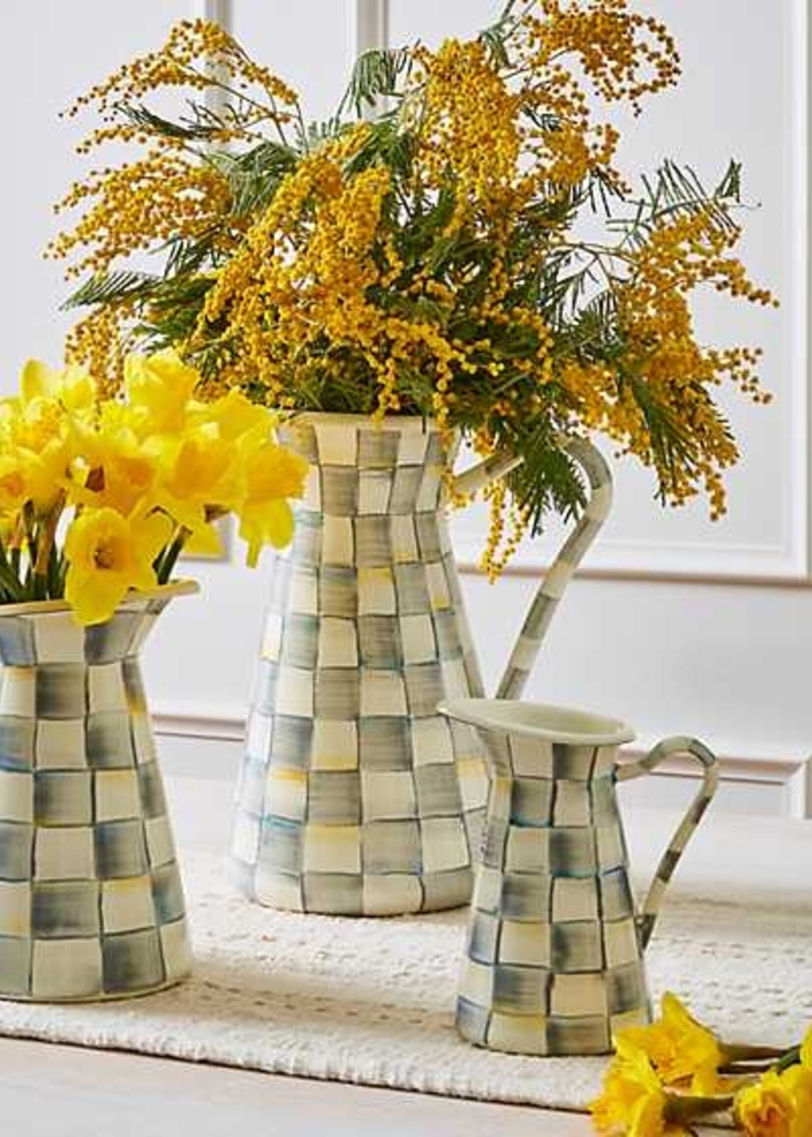 Mackenzie-Childs Sterling Check Medium Practical Pitcher