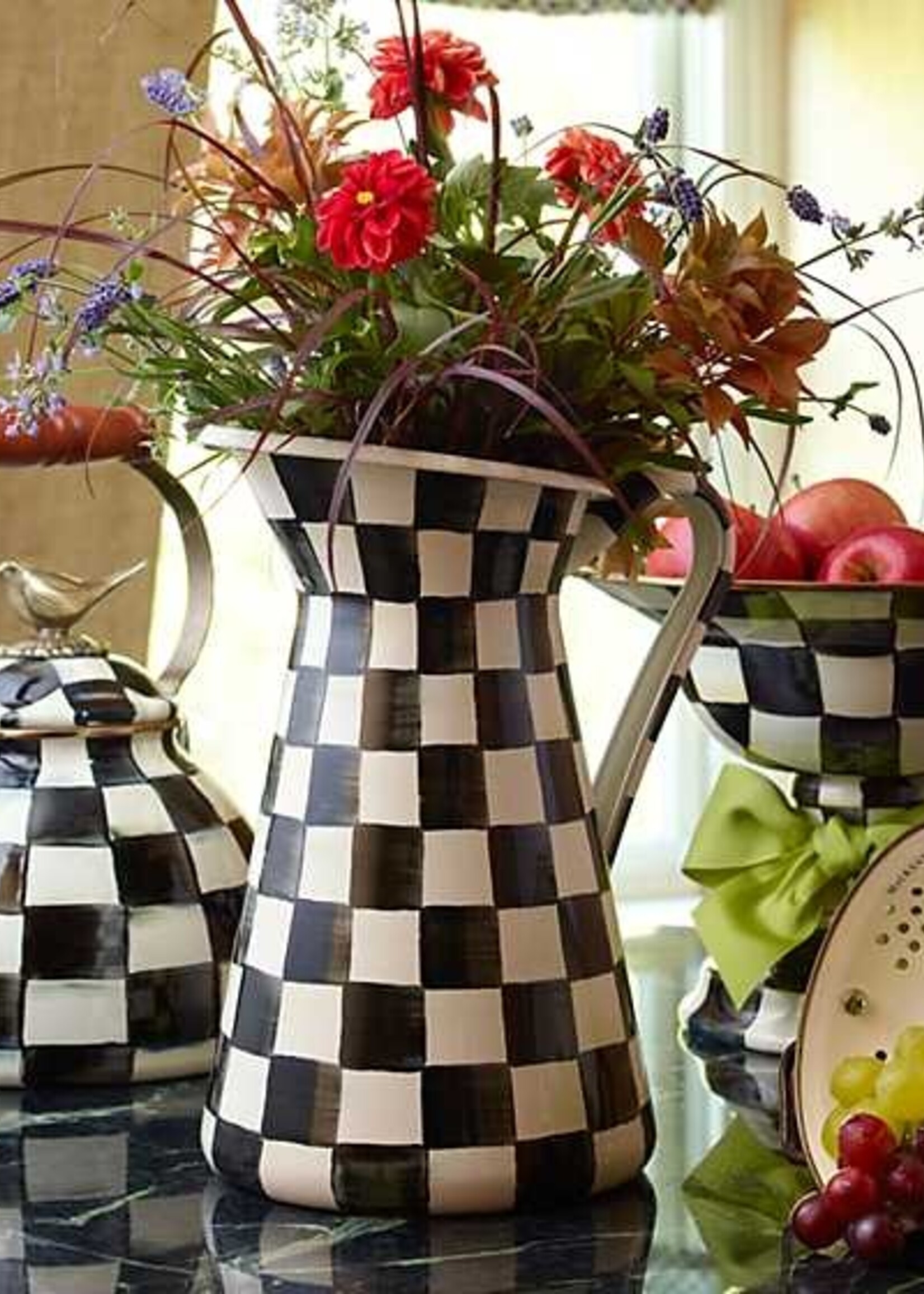 Mackenzie-Childs Courtly Check Large Practical Pitcher