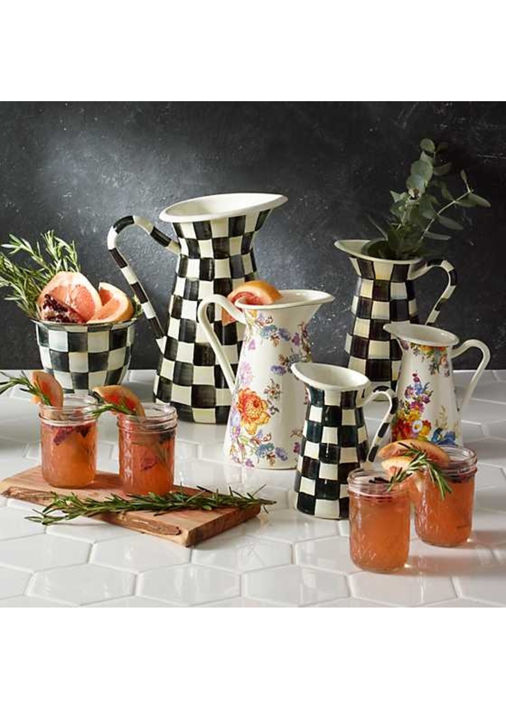 Mackenzie-Childs Courtly Check Large Practical Pitcher