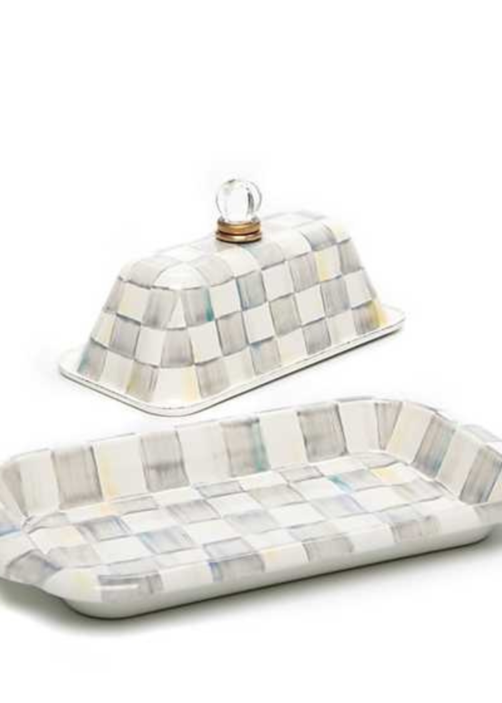 Mackenzie-Childs Sterling Check Butter Box
