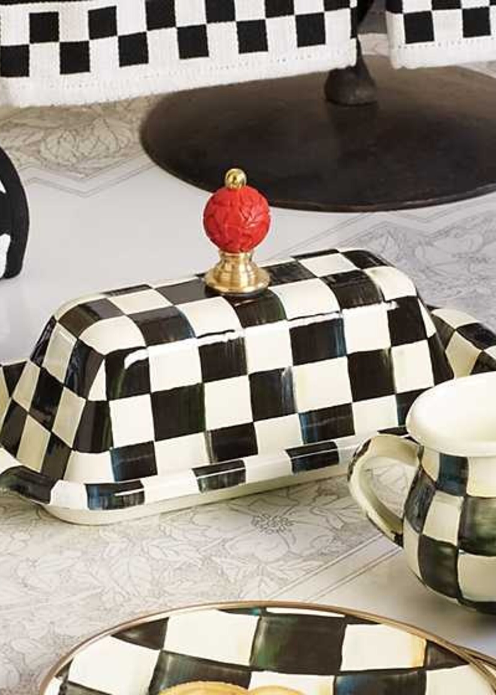 Mackenzie-Childs Courtly Check Butter Box