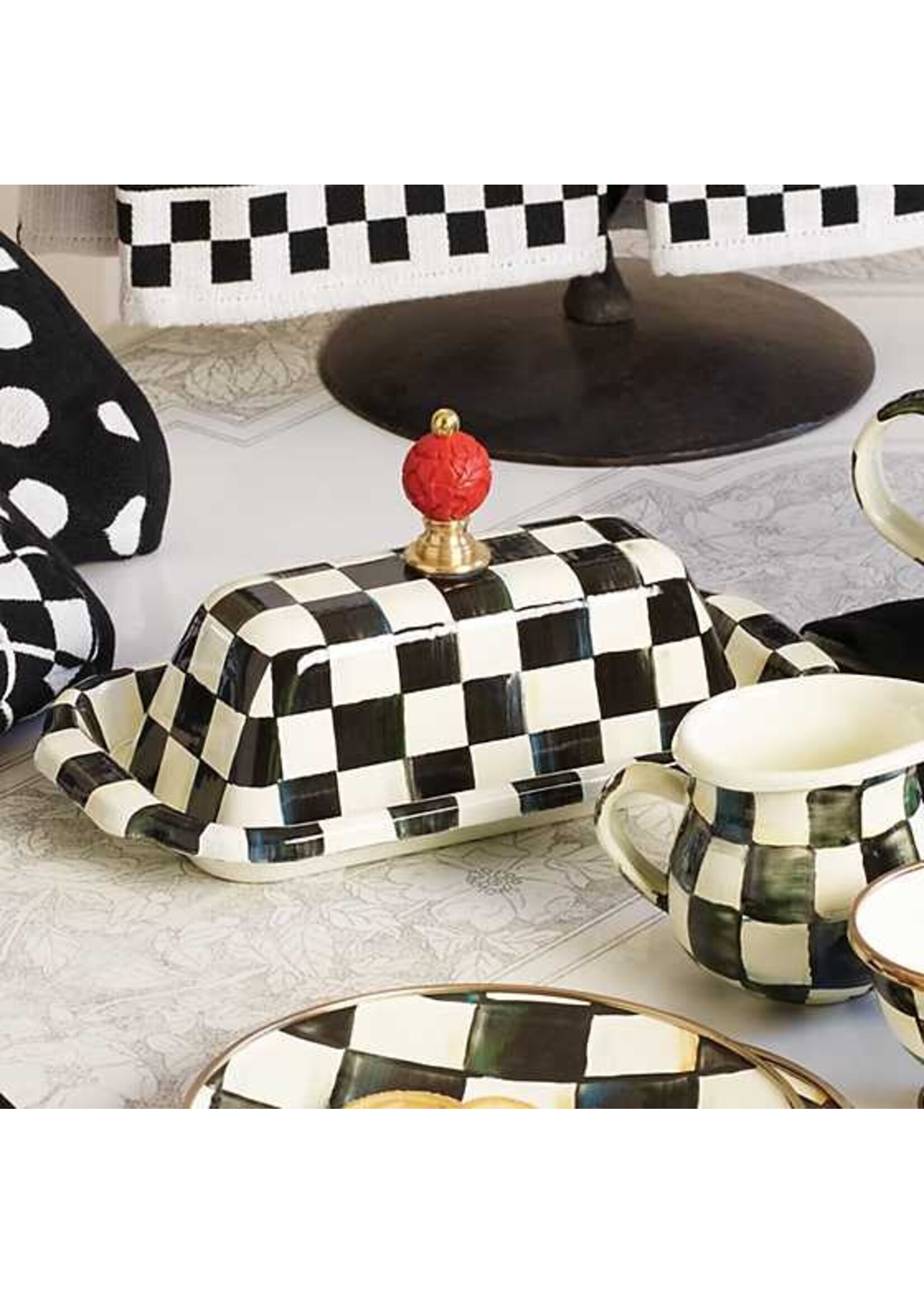 Mackenzie-Childs Courtly Check Butter Box