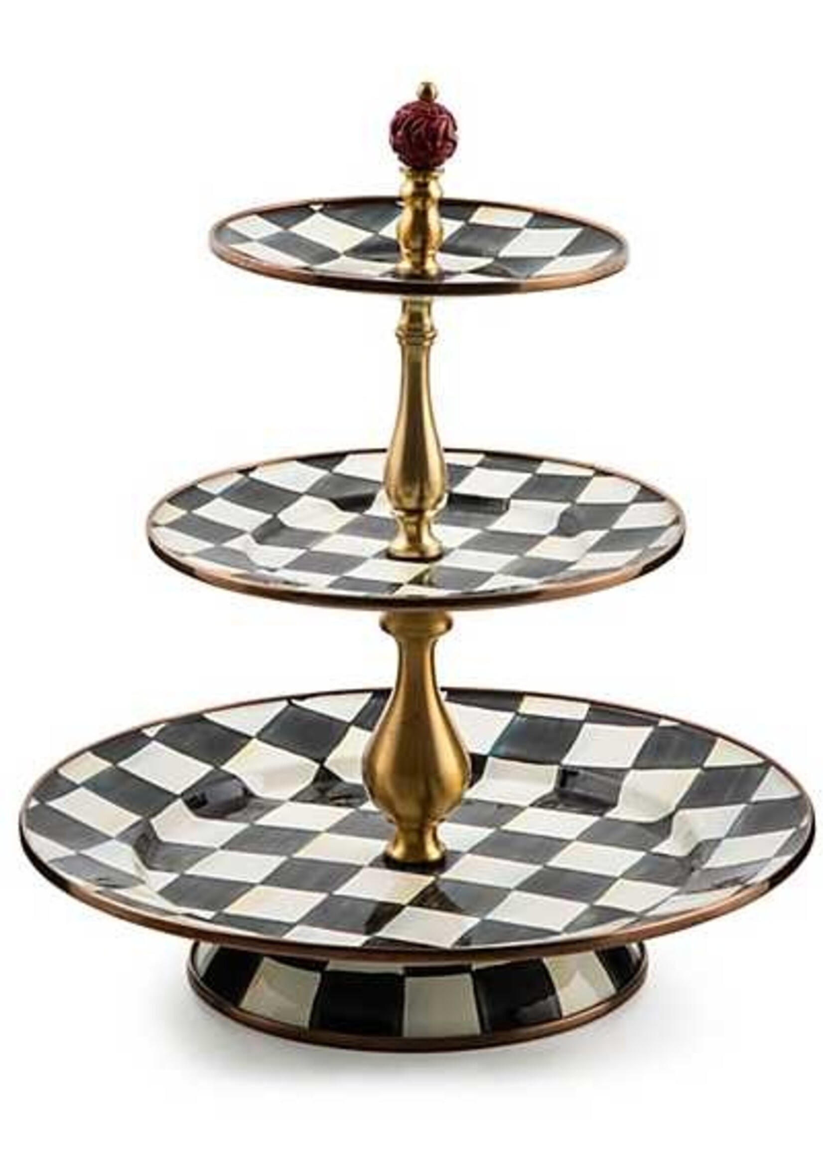 Mackenzie-Childs Courtly Check Three Tier Sweet Stand