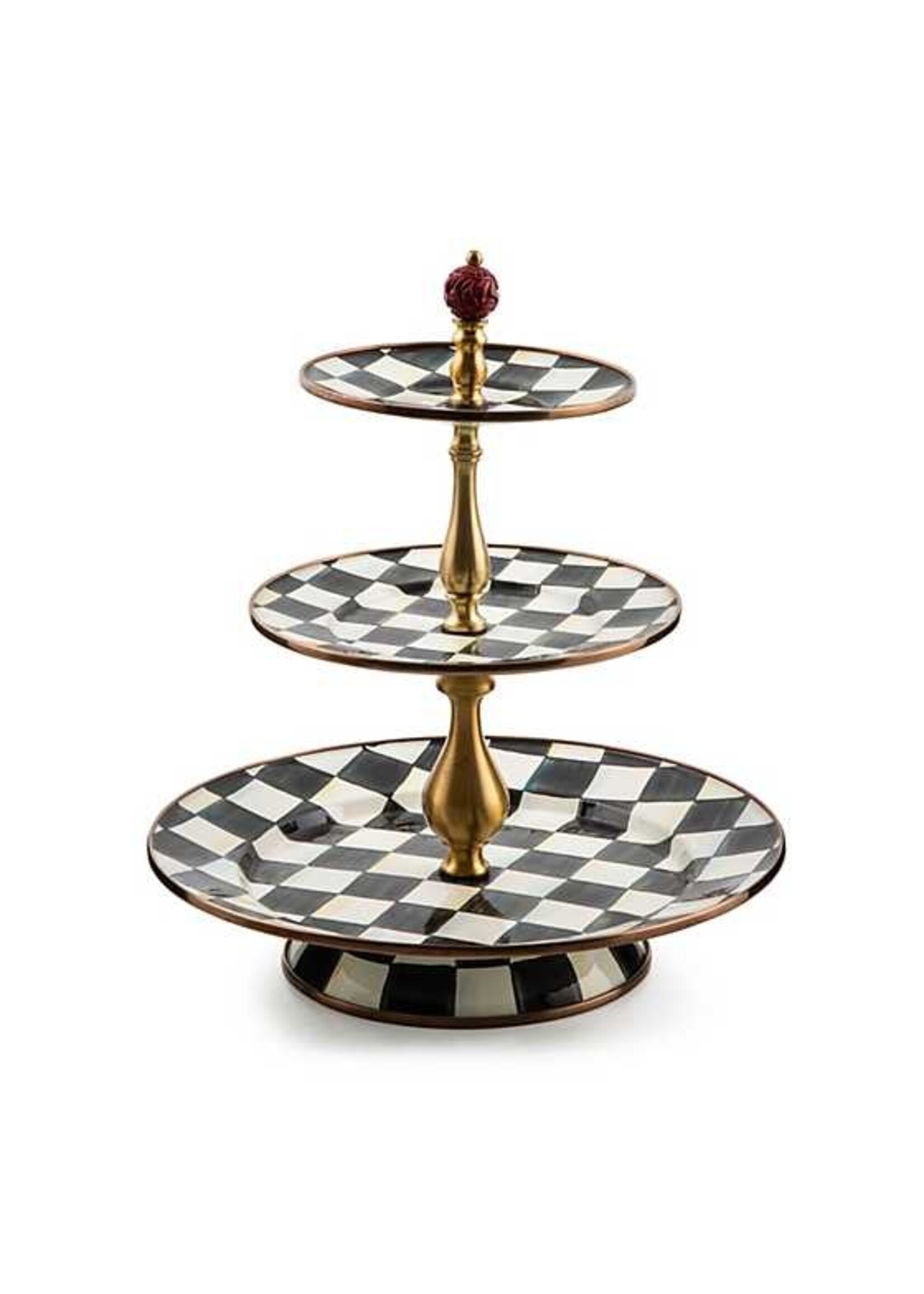 Mackenzie-Childs Courtly Check Three Tier Sweet Stand