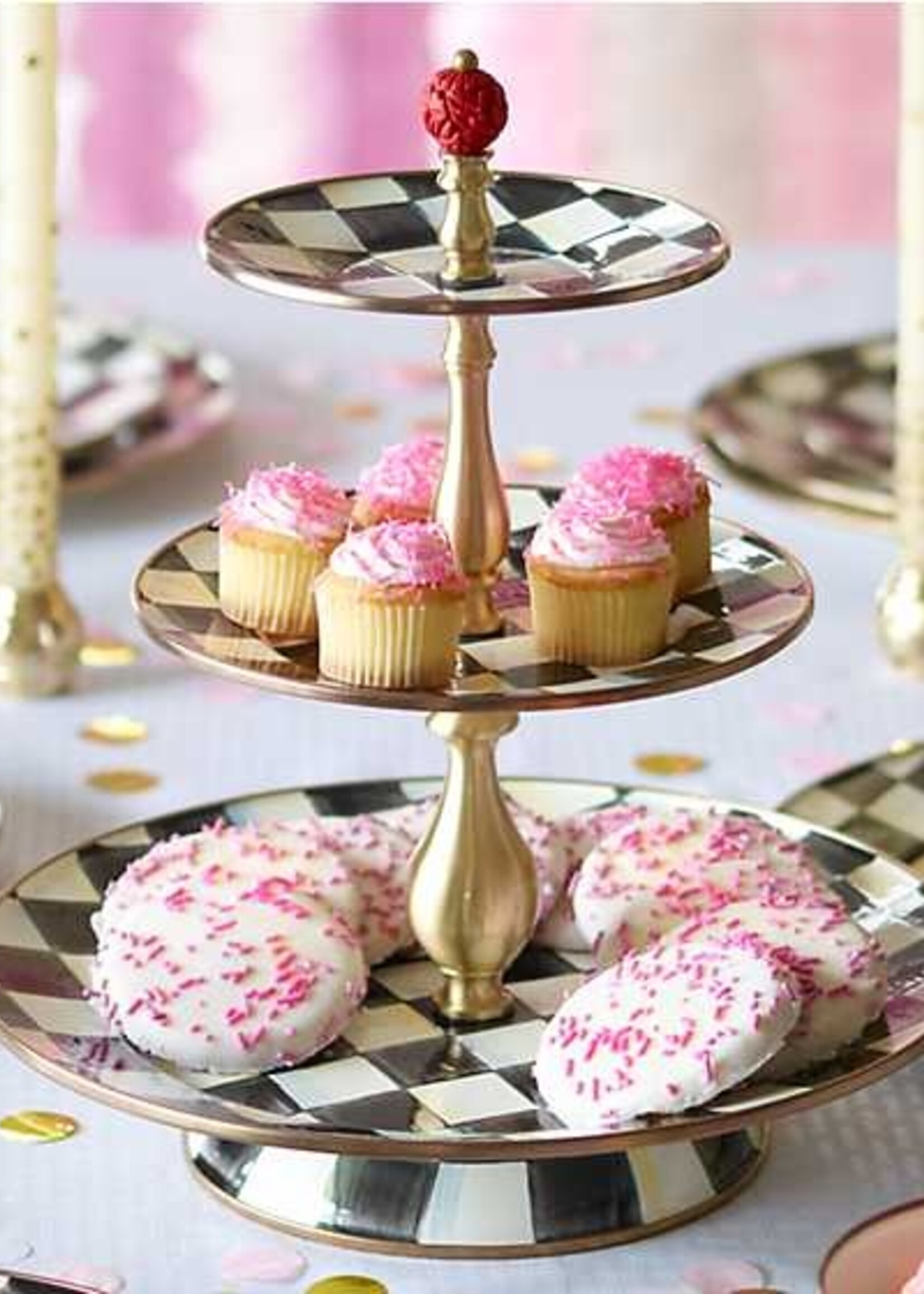 Mackenzie-Childs Courtly Check Three Tier Sweet Stand