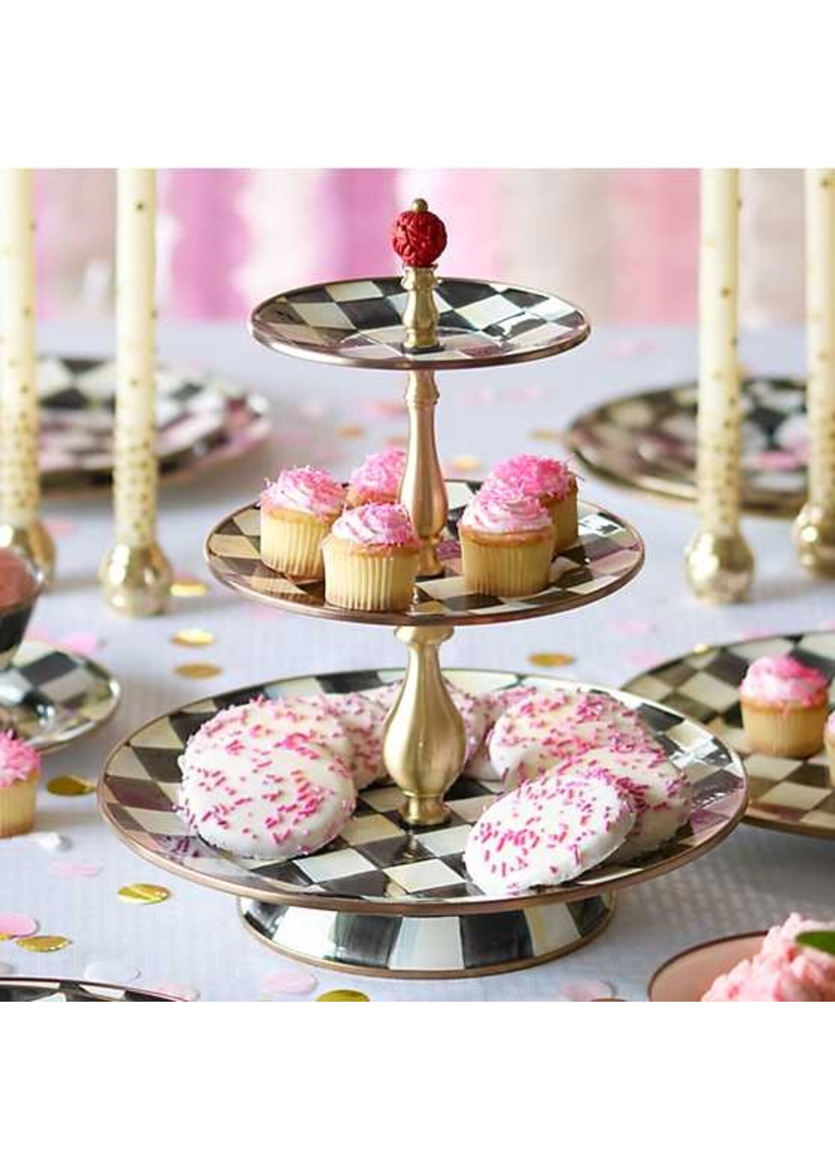 Mackenzie-Childs Courtly Check Three Tier Sweet Stand