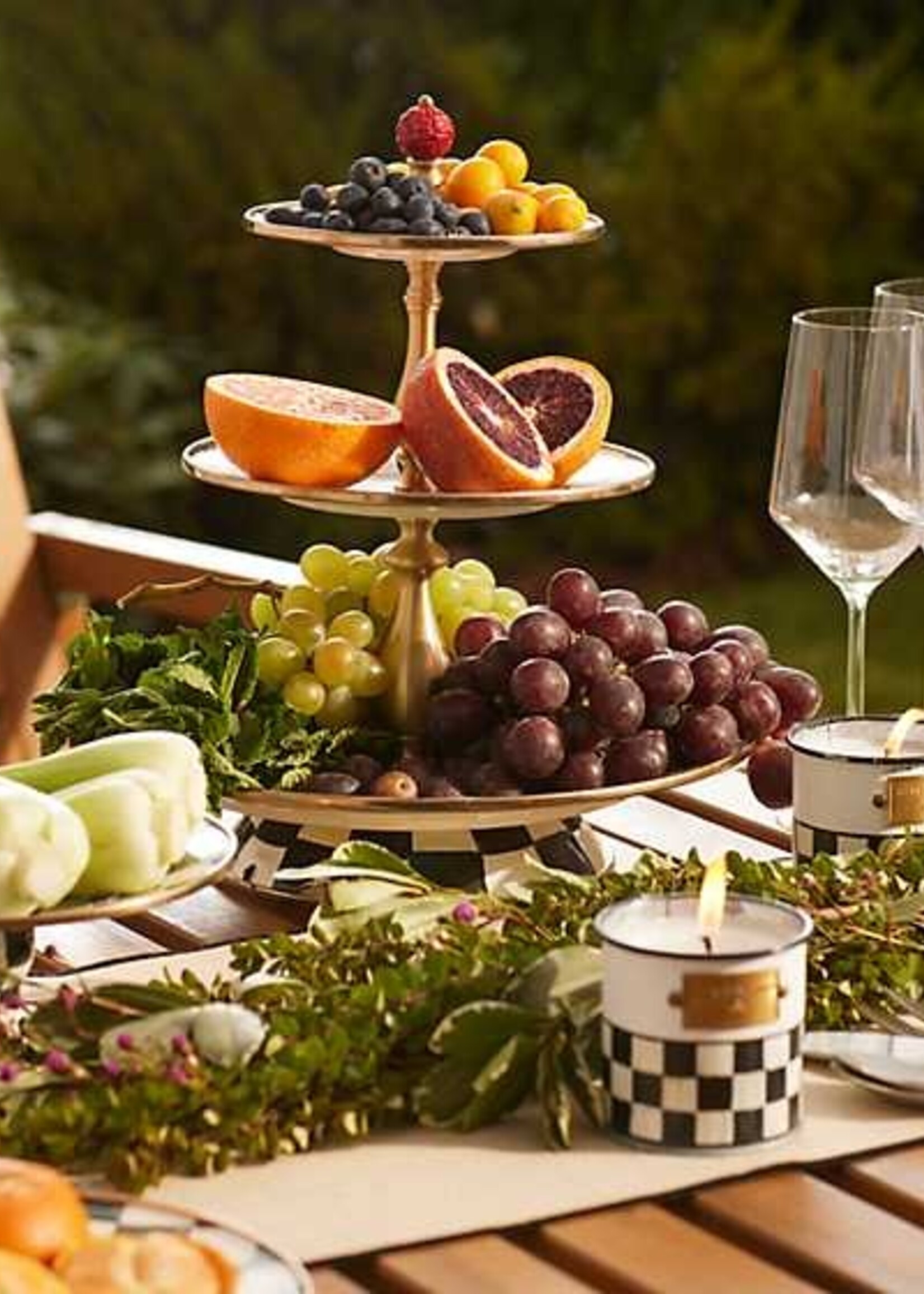 Mackenzie-Childs Courtly Check Three Tier Sweet Stand