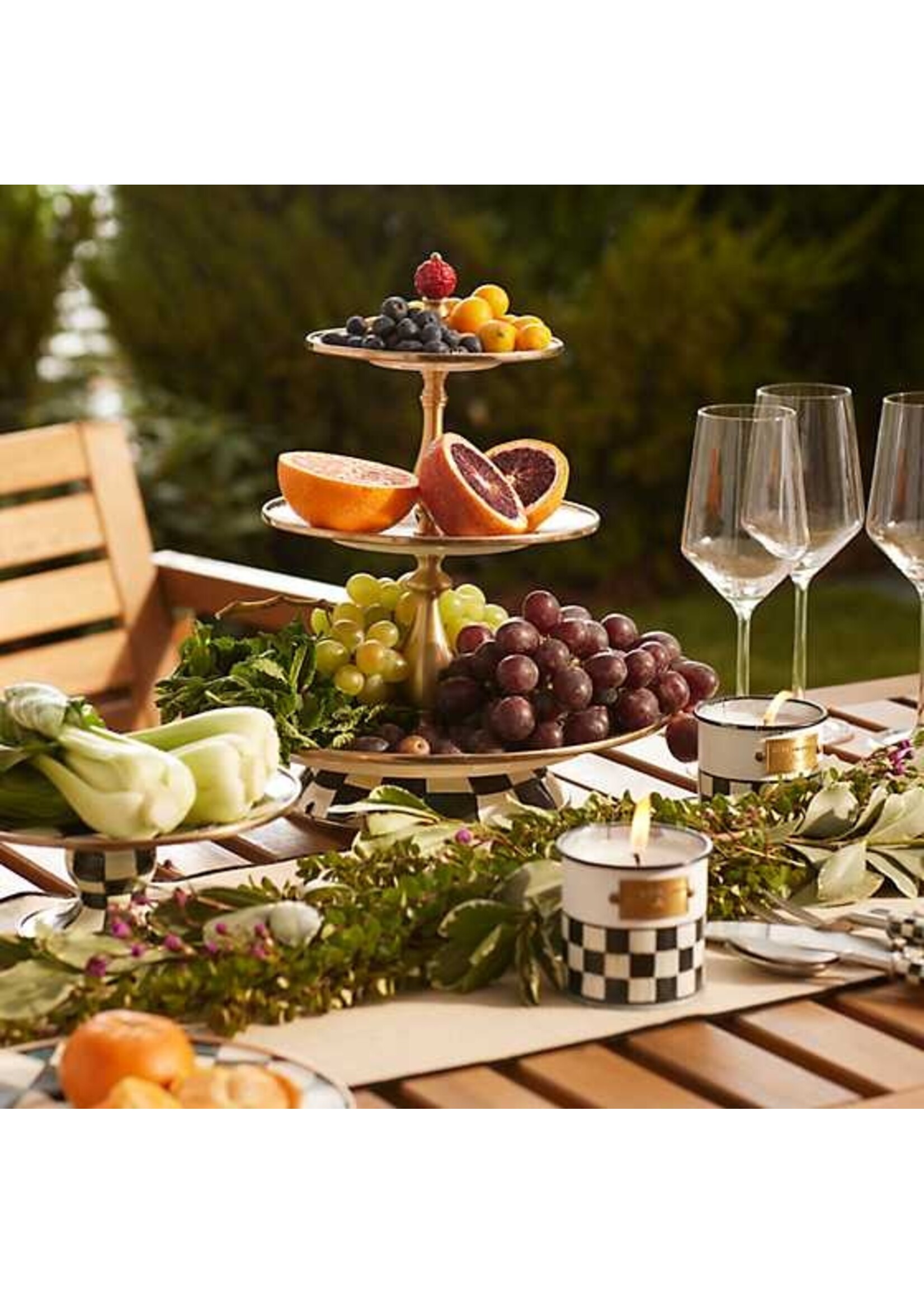 Mackenzie-Childs Courtly Check Three Tier Sweet Stand