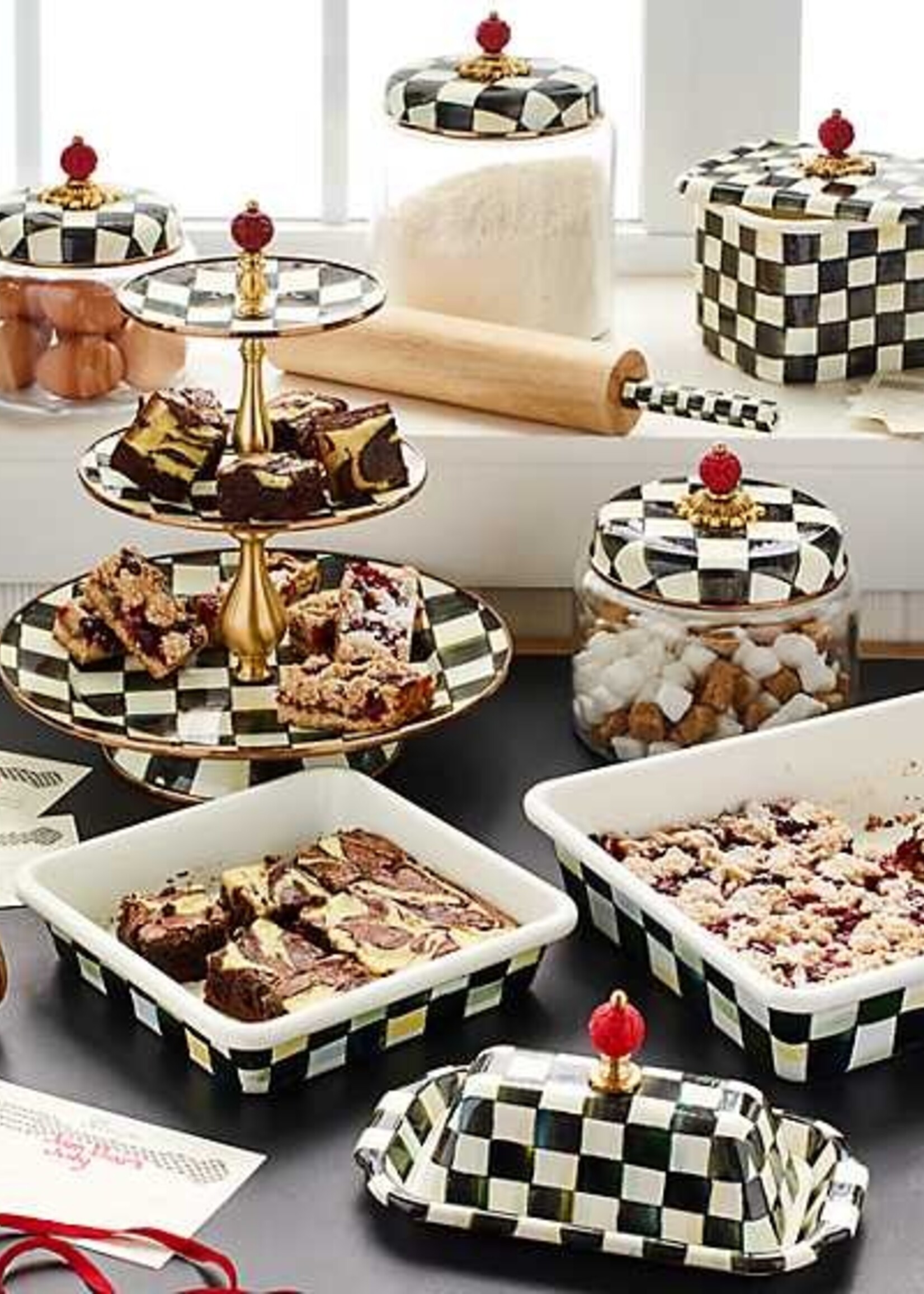Mackenzie-Childs Courtly Check Three Tier Sweet Stand
