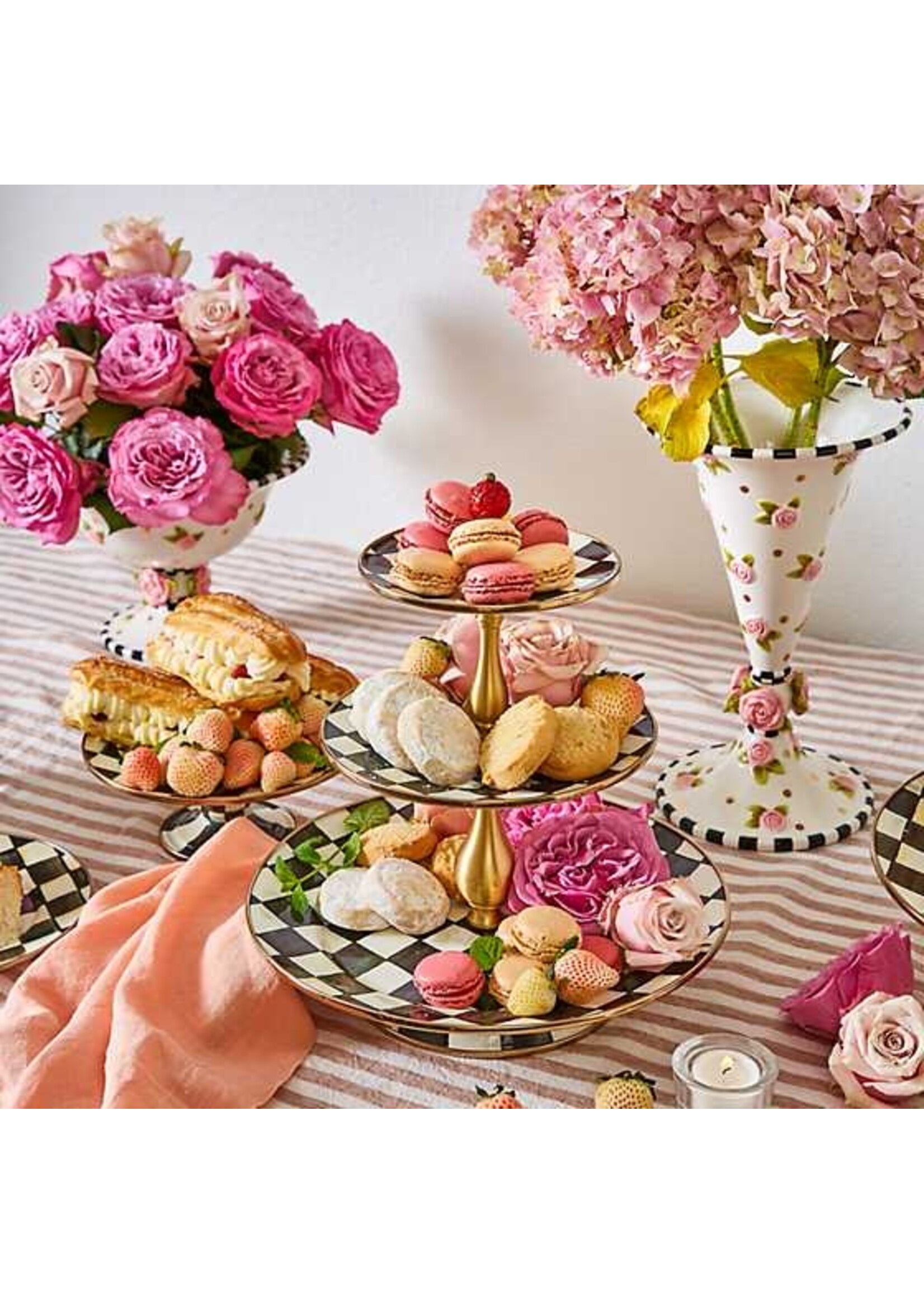 Mackenzie-Childs Courtly Check Three Tier Sweet Stand
