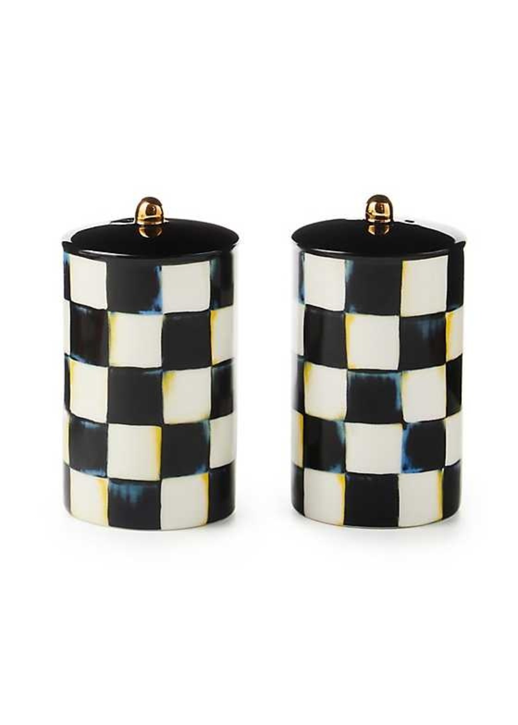 Mackenzie-Childs Courtly Check Farmhouse Salt & Pepper Shakers