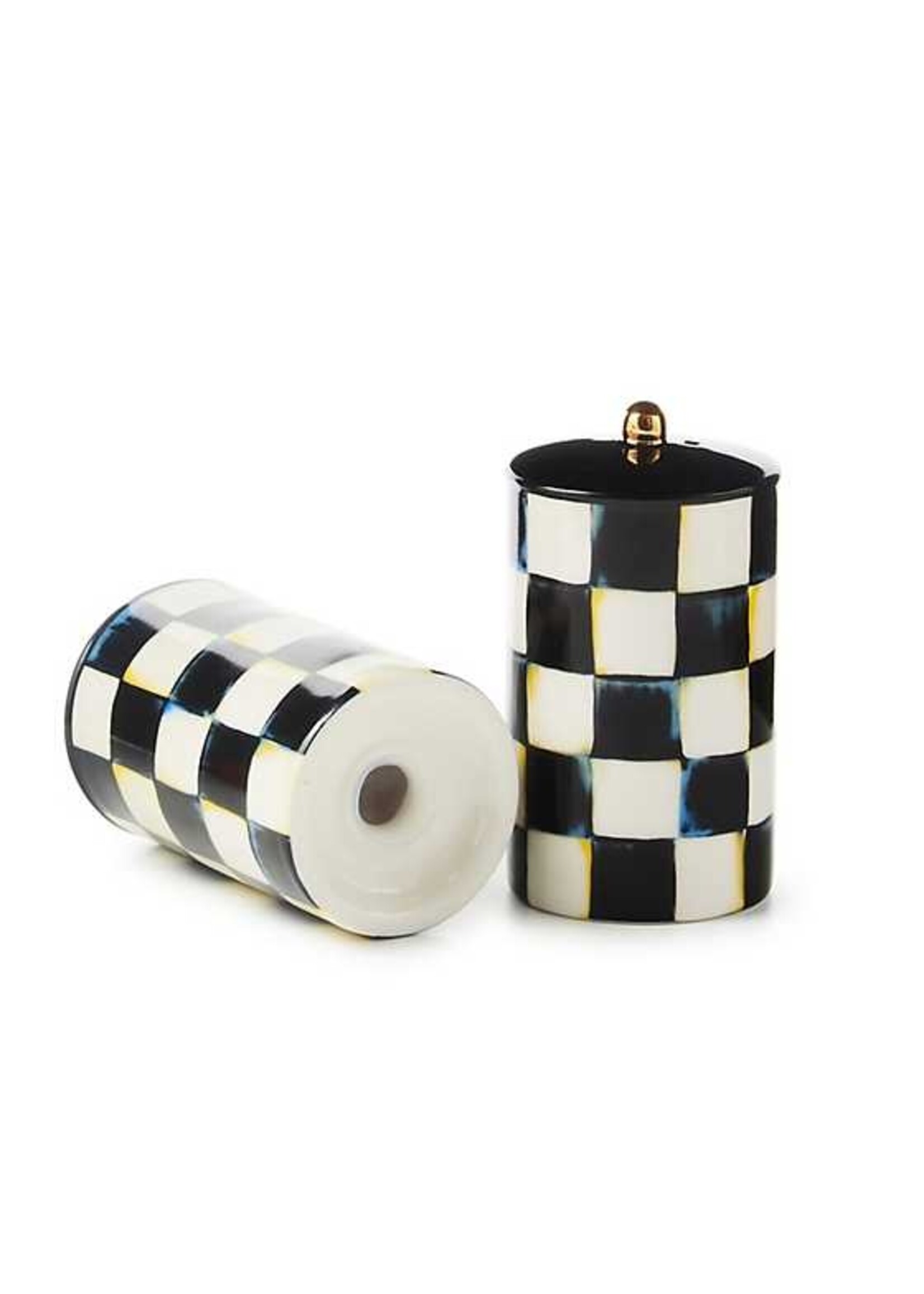 Mackenzie-Childs Courtly Check Farmhouse Salt & Pepper Shakers