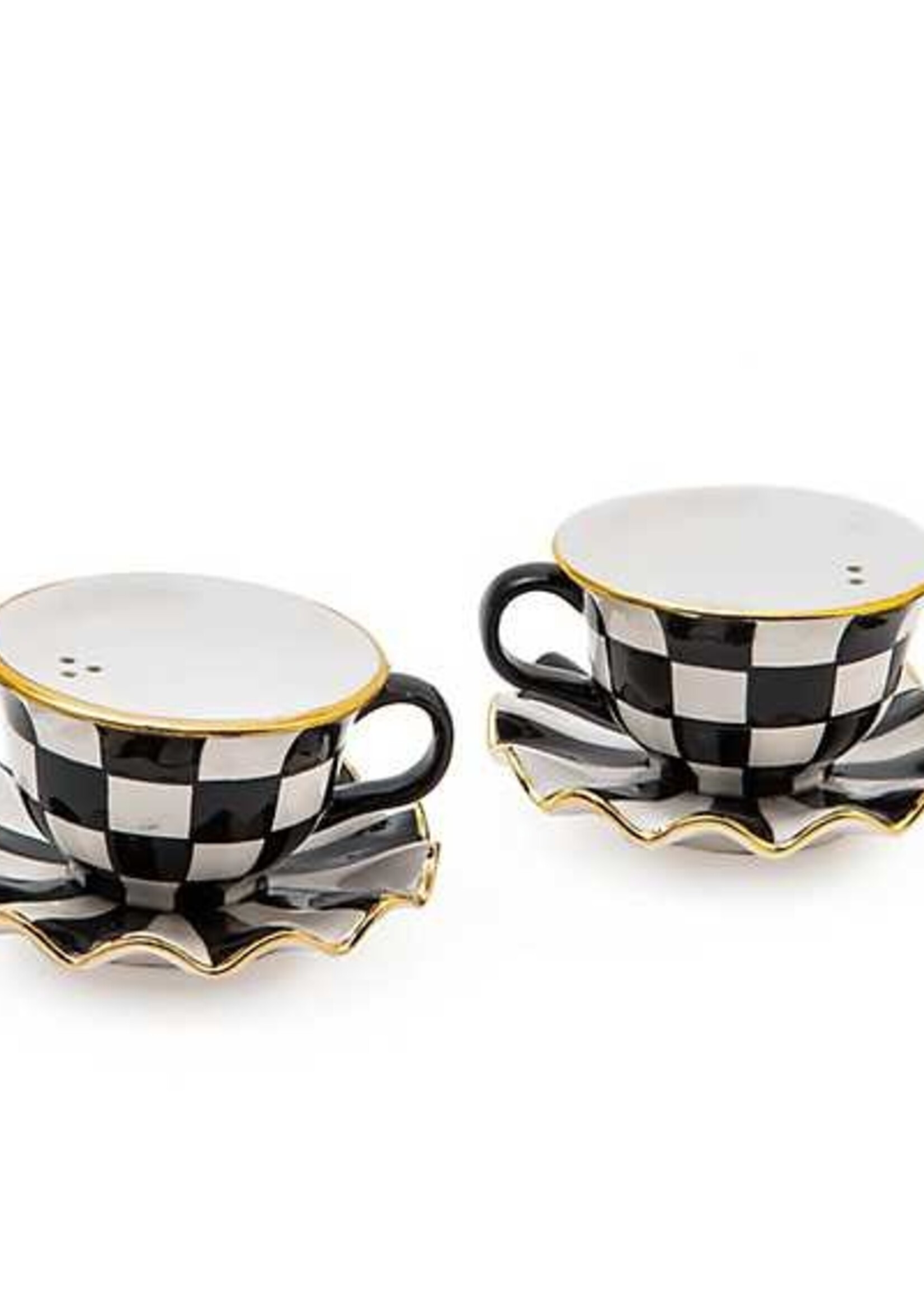 Mackenzie-Childs Courtly Teacup Salt & Pepper Set