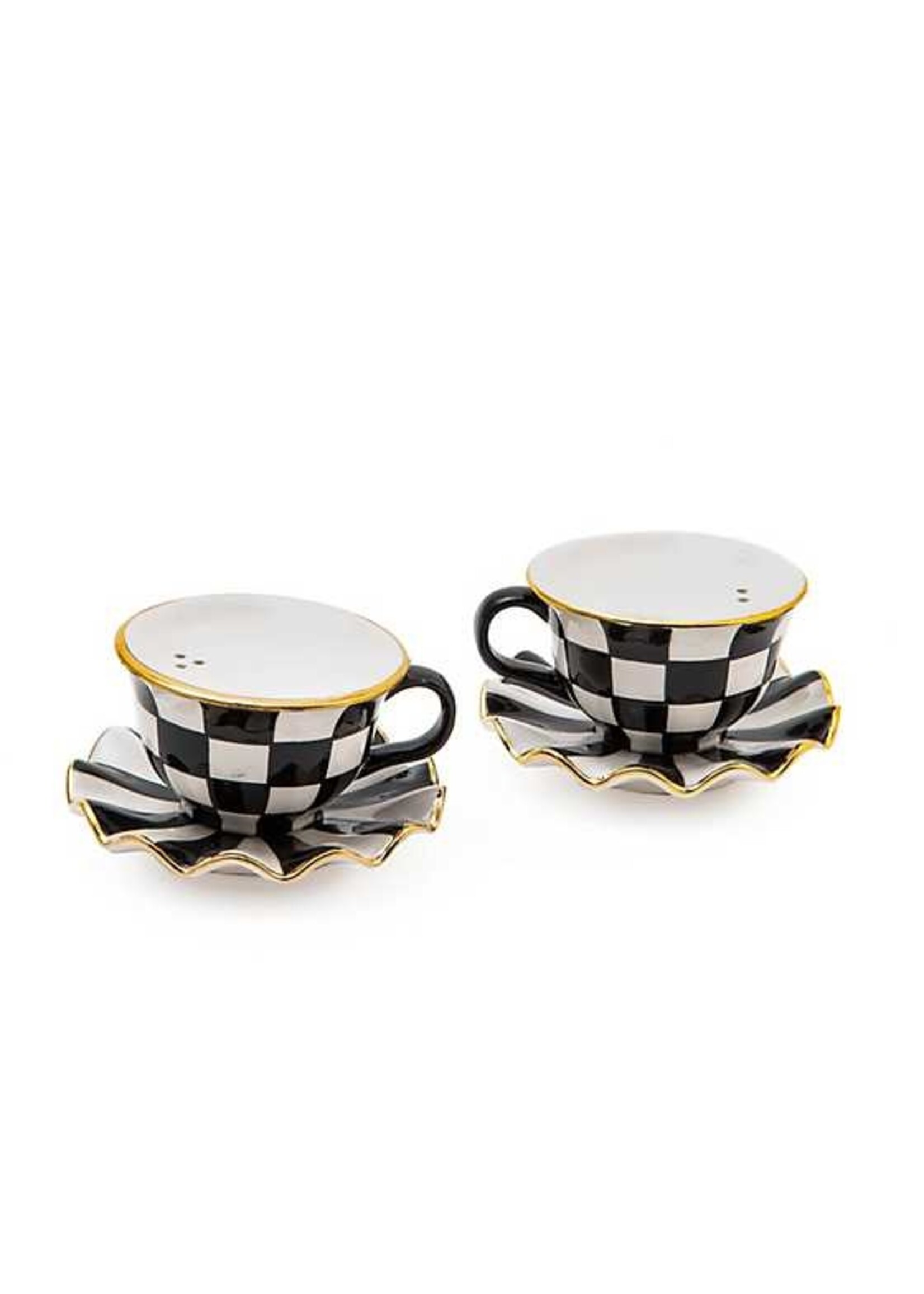 Mackenzie-Childs Courtly Teacup Salt & Pepper Set