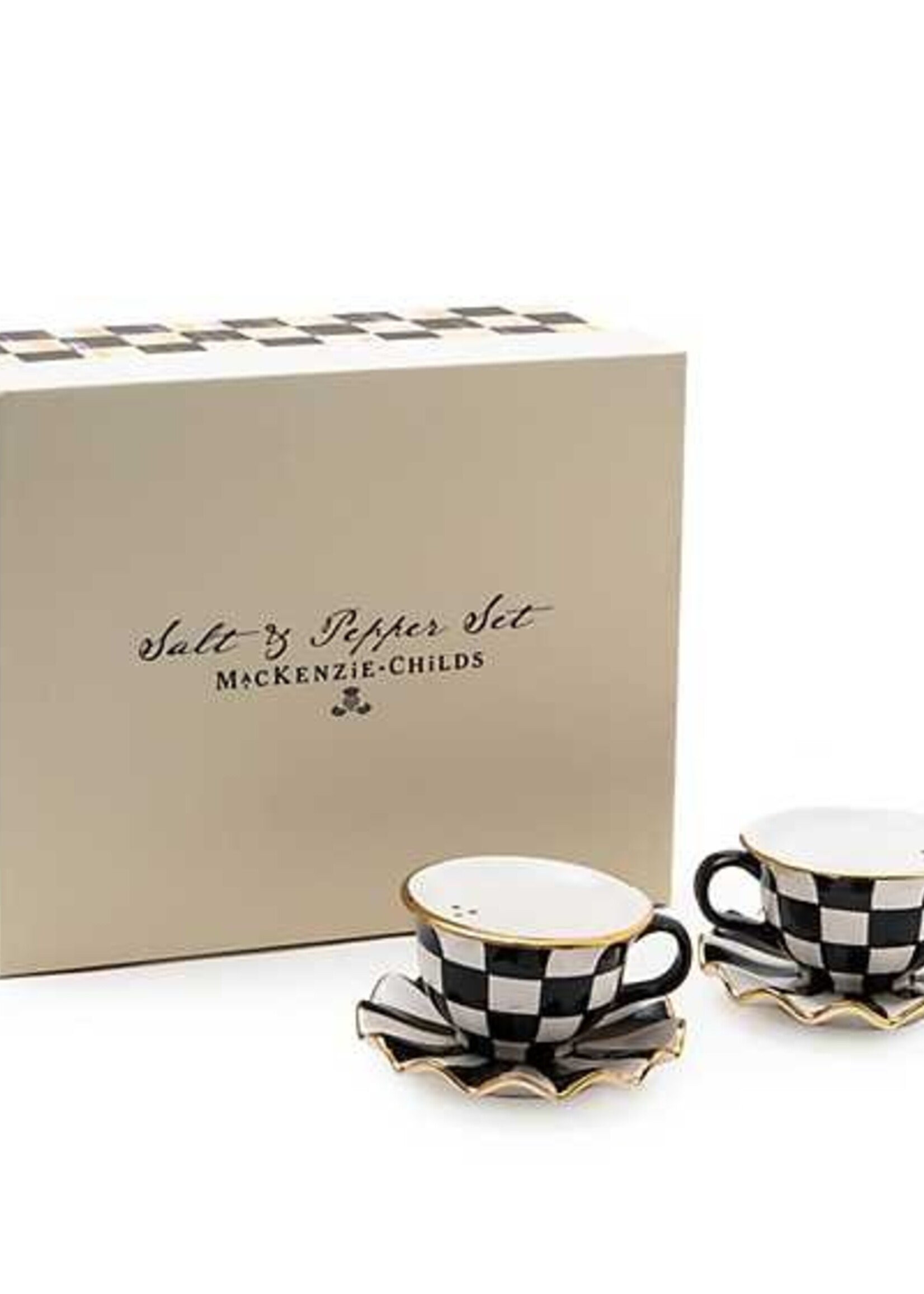 Mackenzie-Childs Courtly Teacup Salt & Pepper Set