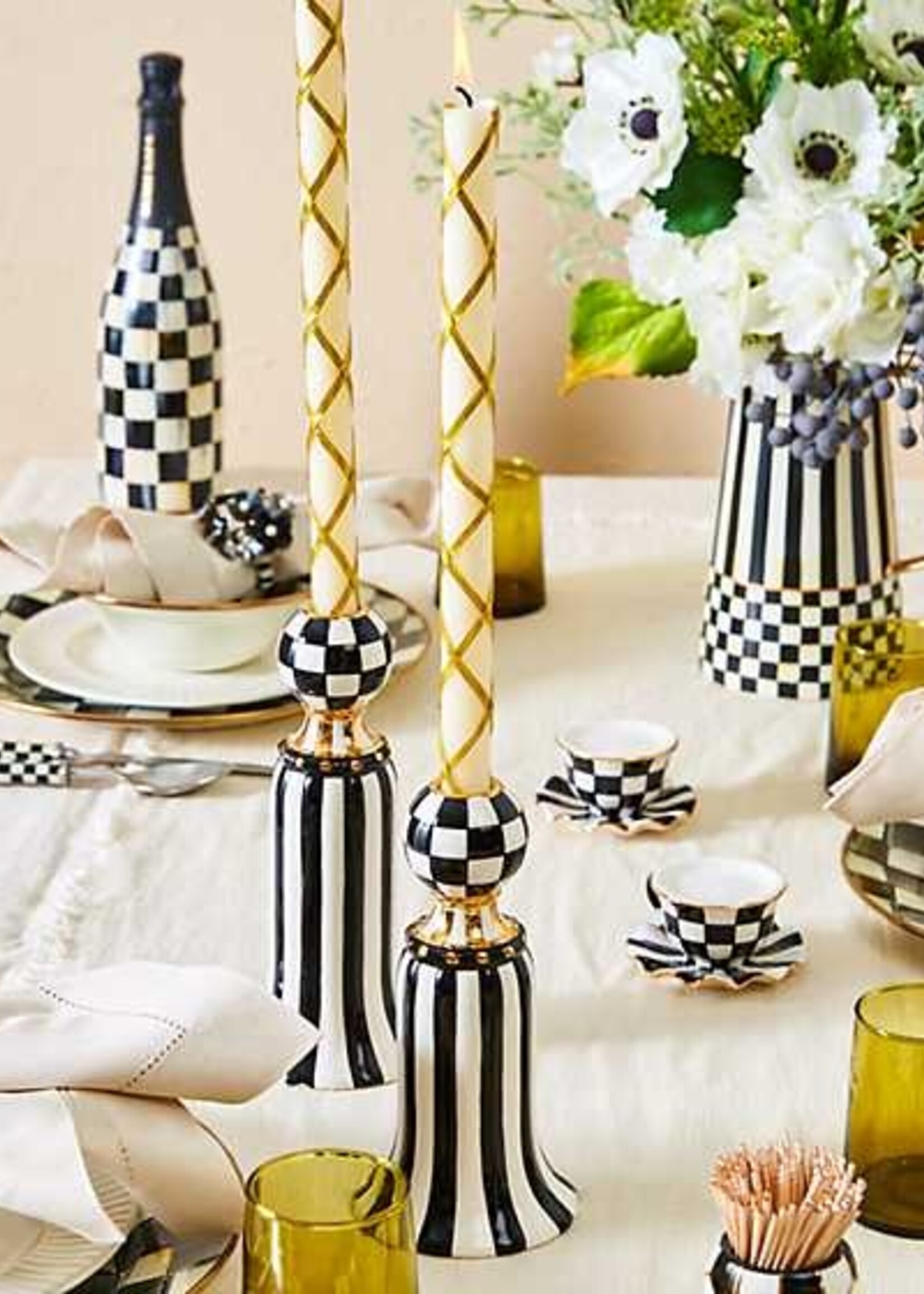 Mackenzie-Childs Courtly Teacup Salt & Pepper Set