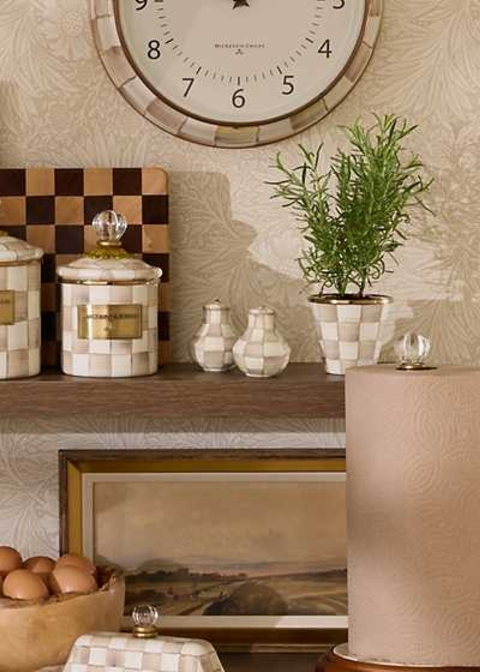 Mackenzie-Childs Mocha Check Salt & Pepper Shakers