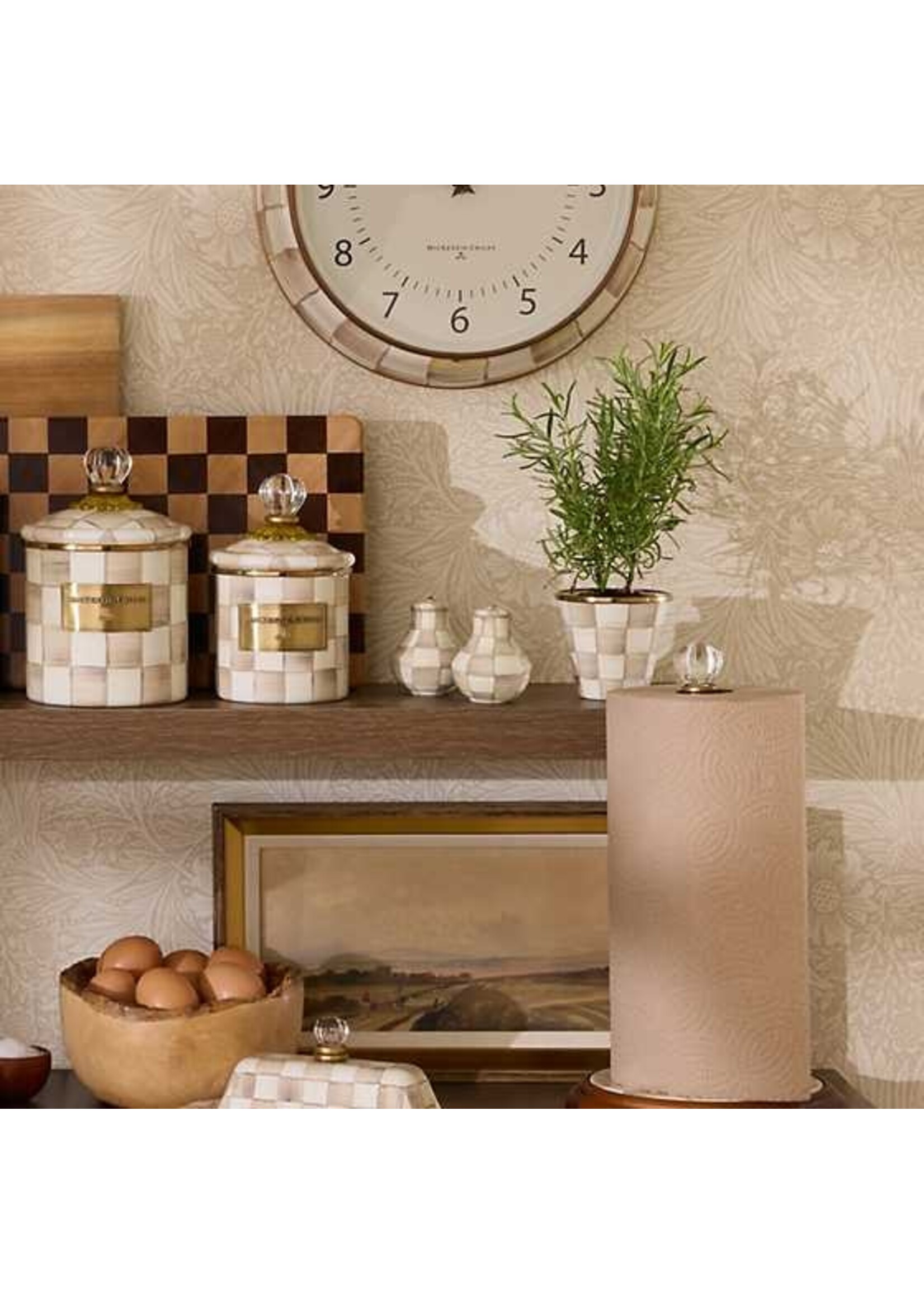 Mackenzie-Childs Mocha Check Salt & Pepper Shakers