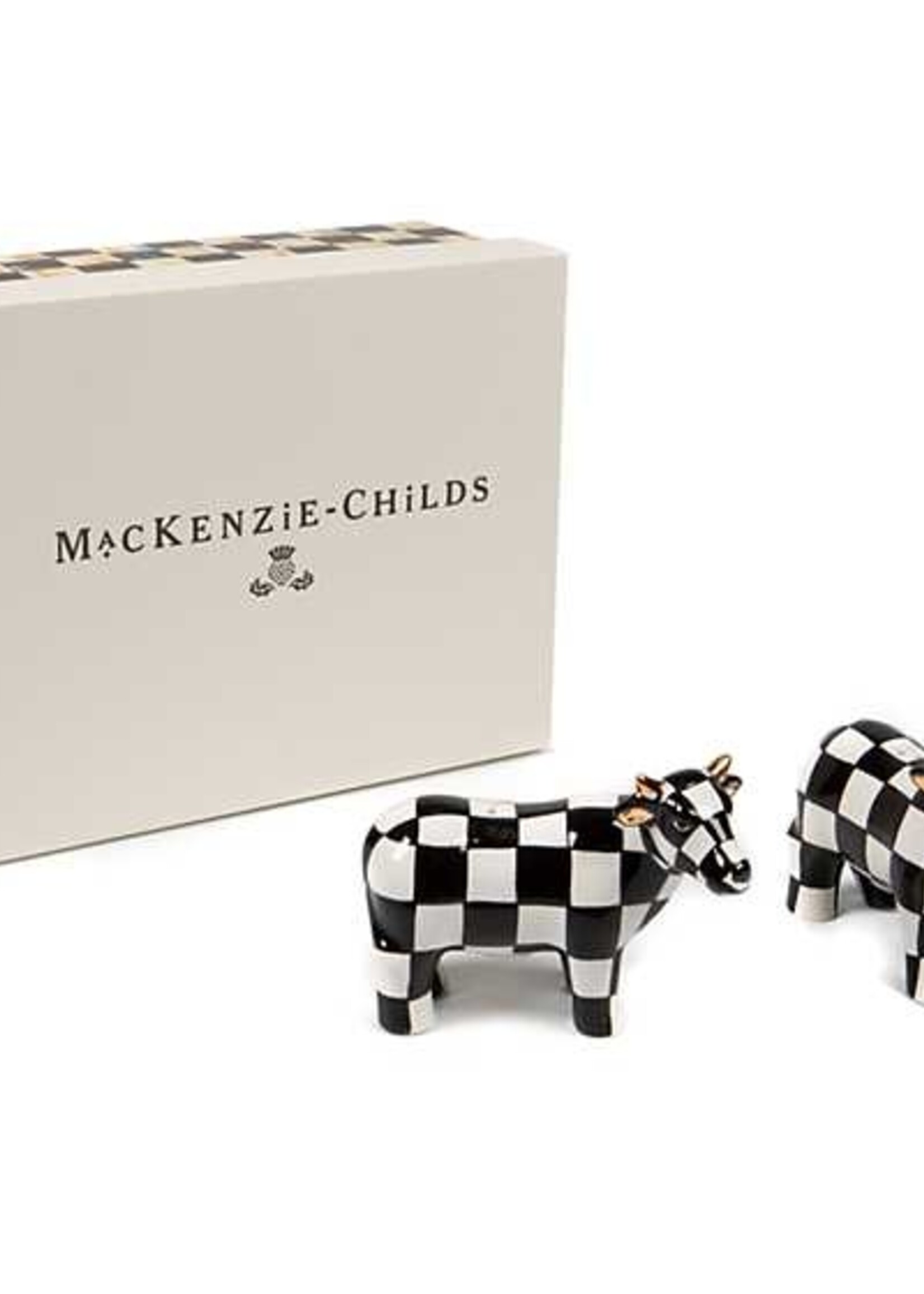 Mackenzie-Childs Cow Salt & Pepper Set