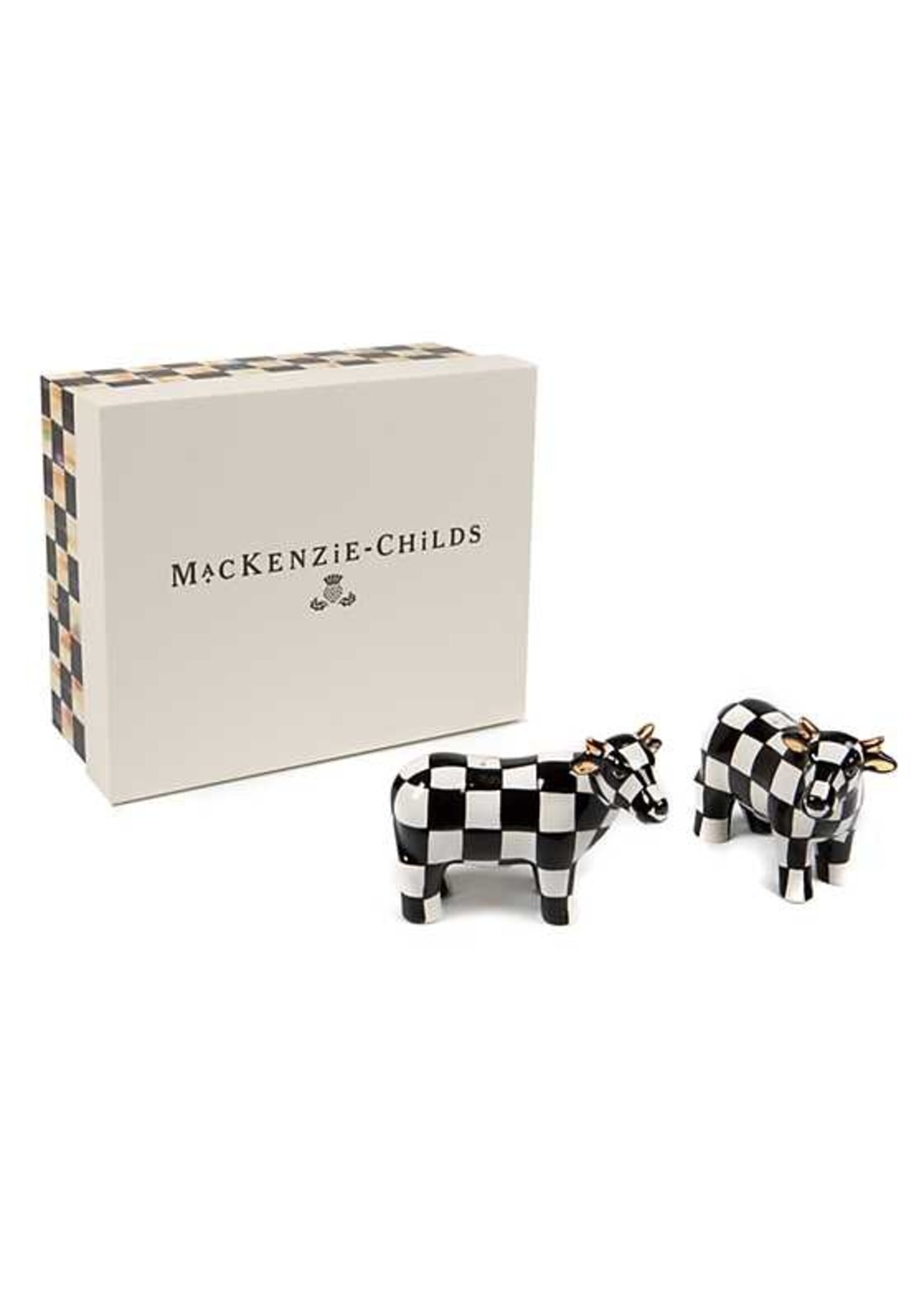 Mackenzie-Childs Cow Salt & Pepper Set