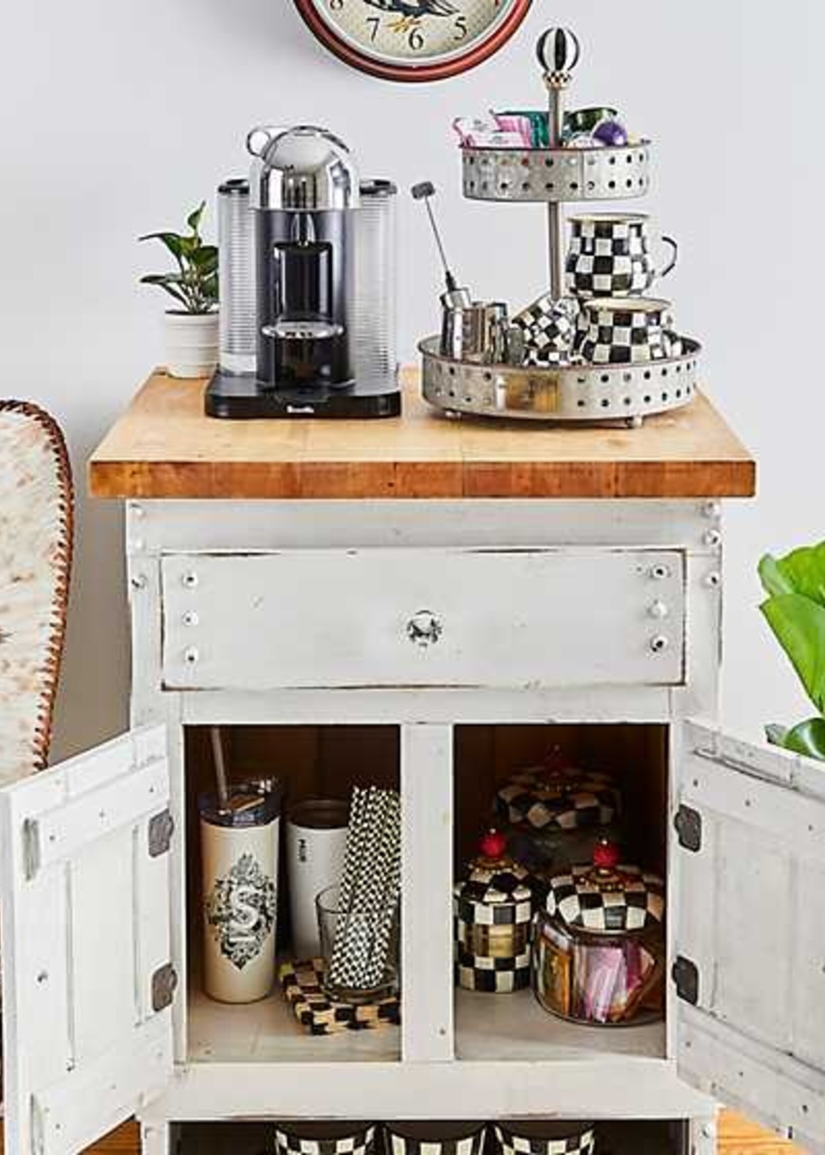 Mackenzie-Childs Courtly Check Small Kitchen Canister