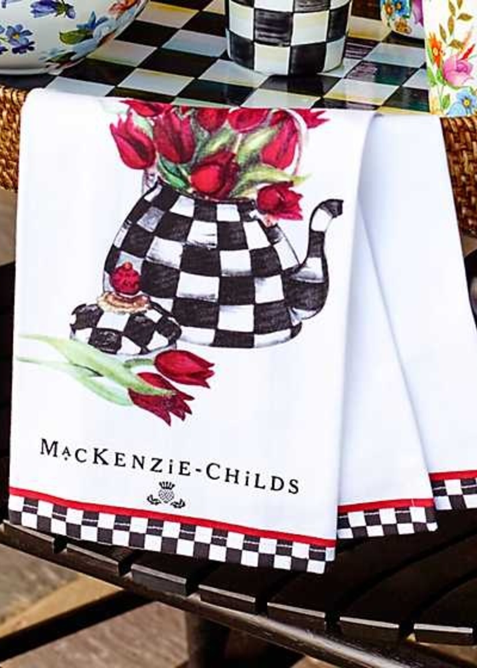 Mackenzie-Childs Tulip Tea Kettle Dish Towel