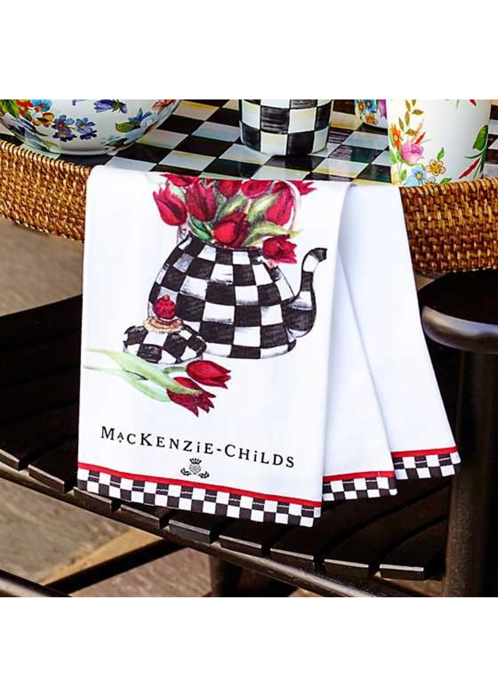 Mackenzie-Childs Tulip Tea Kettle Dish Towel