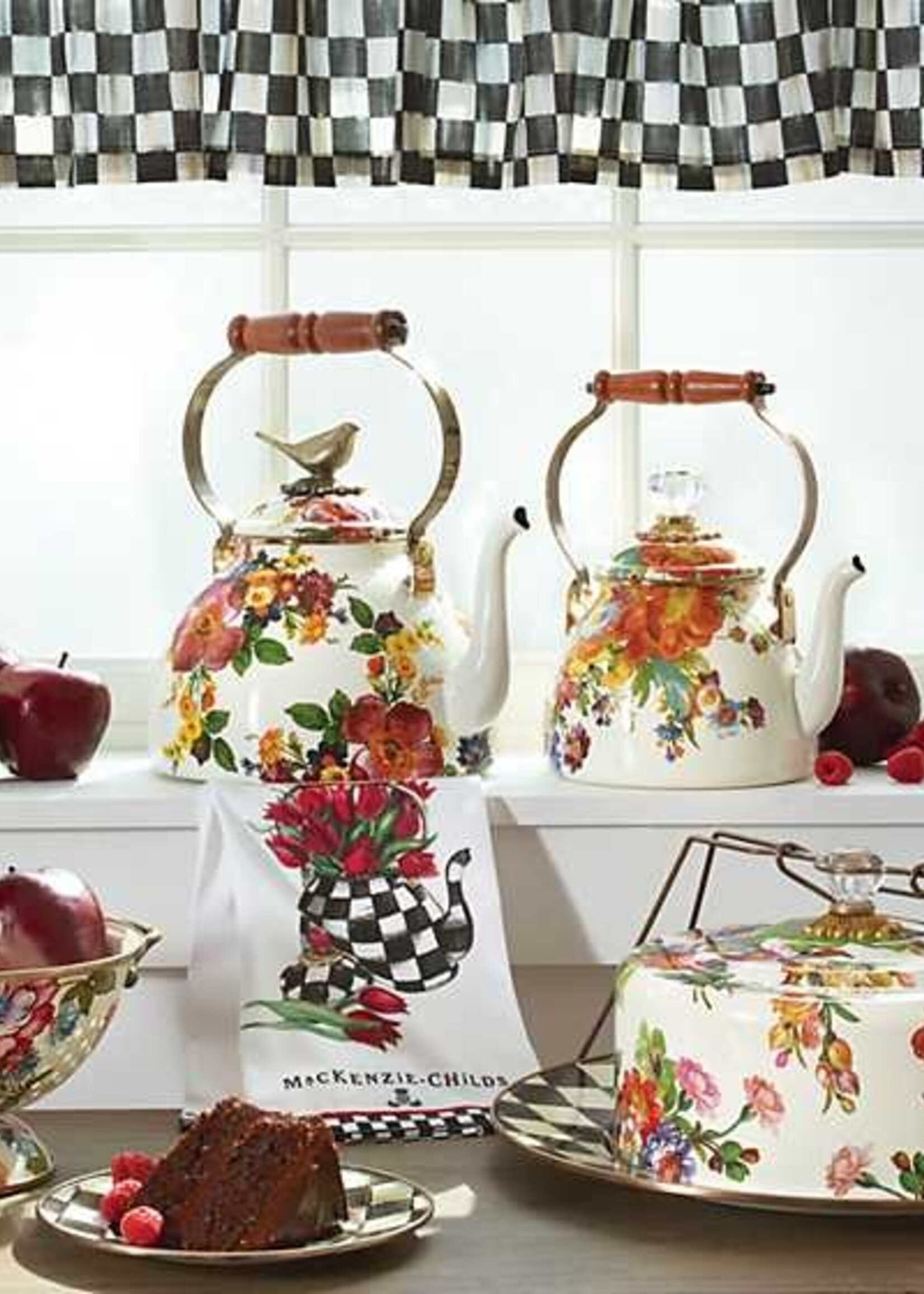 Mackenzie-Childs Tulip Tea Kettle Dish Towel