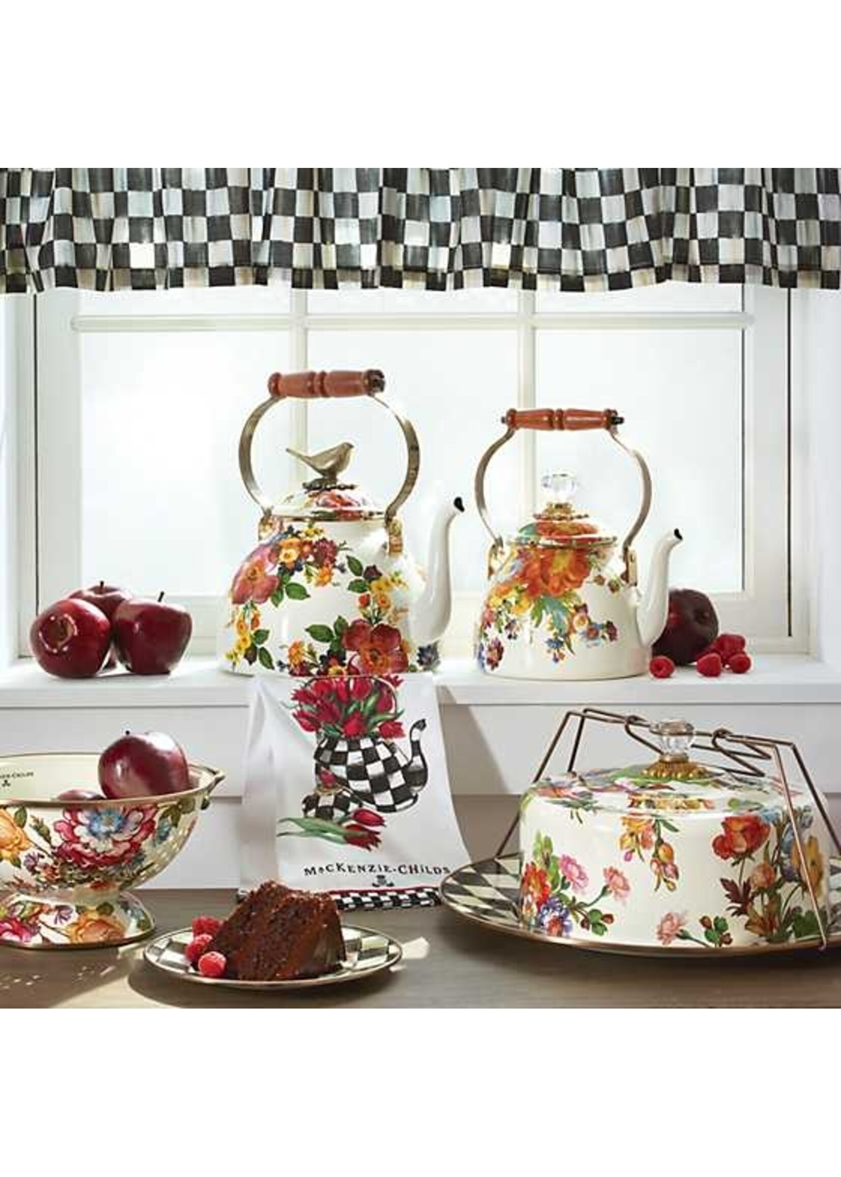 Mackenzie-Childs Tulip Tea Kettle Dish Towel