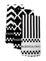 Mackenzie-Childs Black & White Zig Zag Dish Towels Set of 3