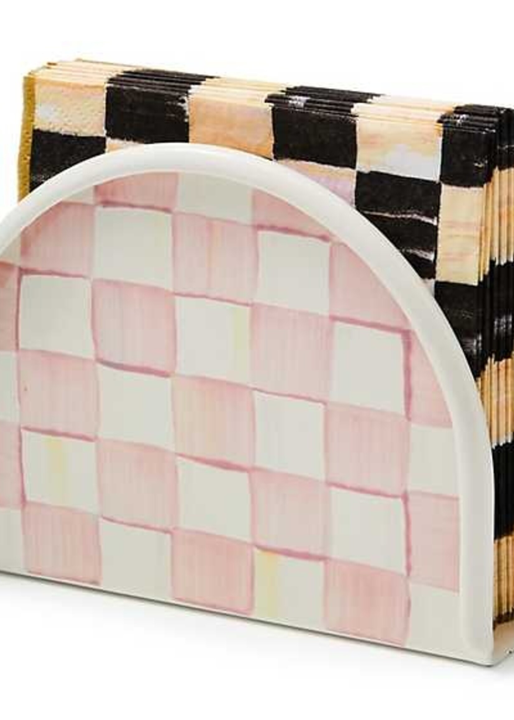 Mackenzie-Childs Rosy Check Napkin Holder