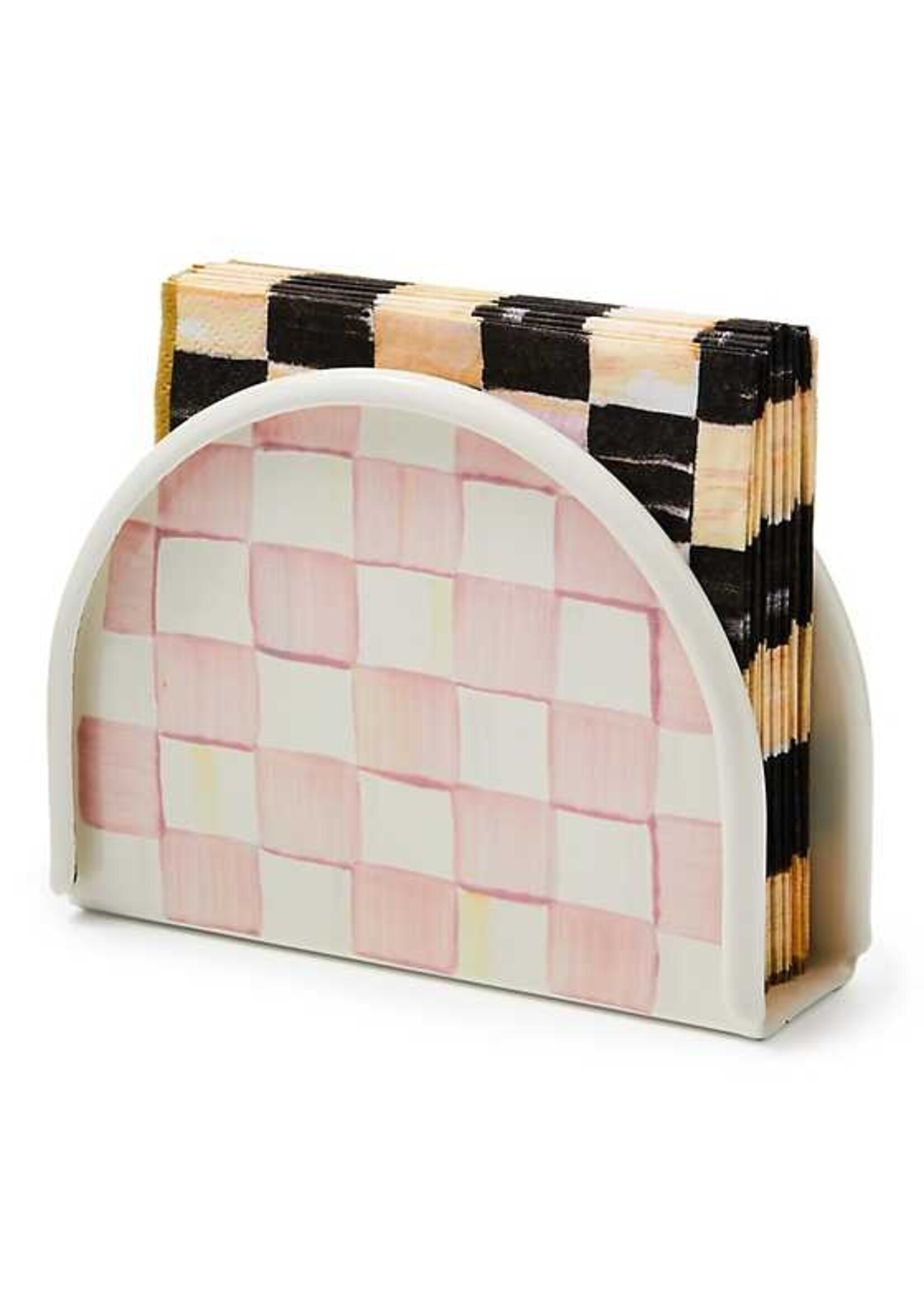 Mackenzie-Childs Rosy Check Napkin Holder