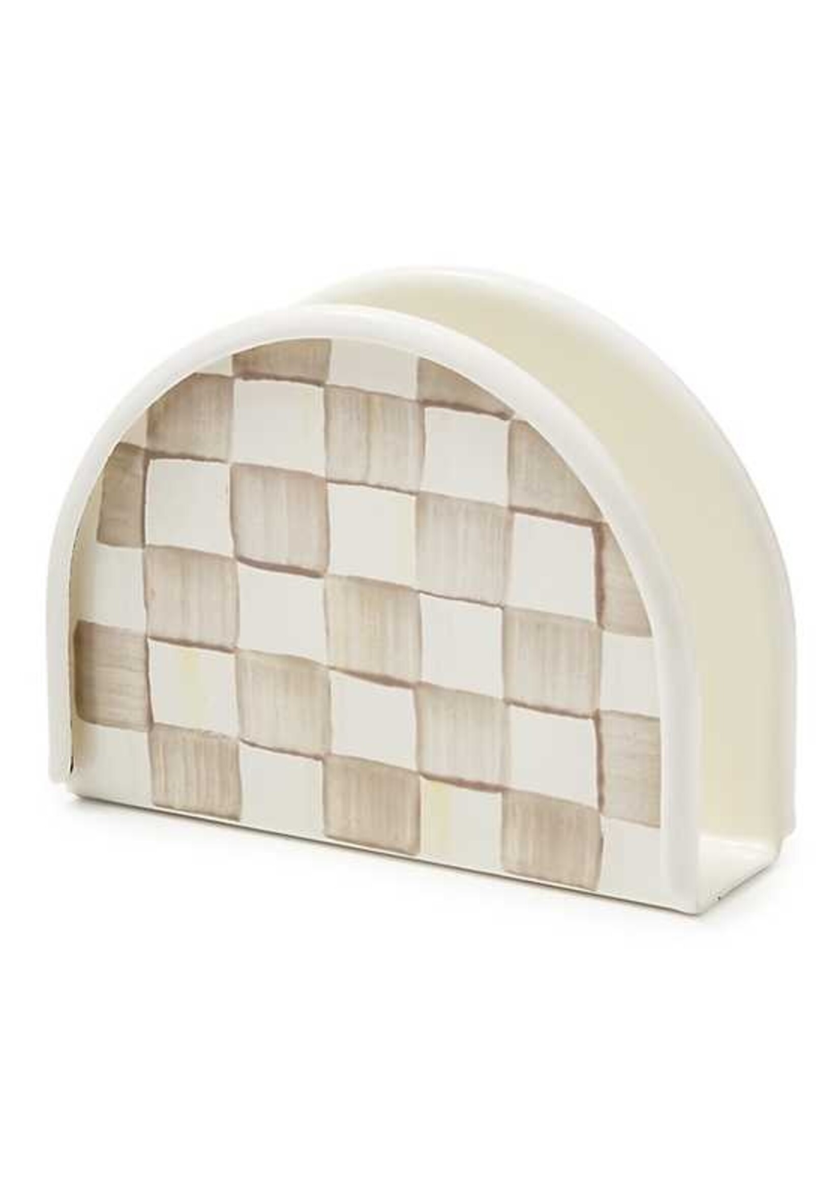 Mackenzie-Childs Mocha Check Napkin Holder