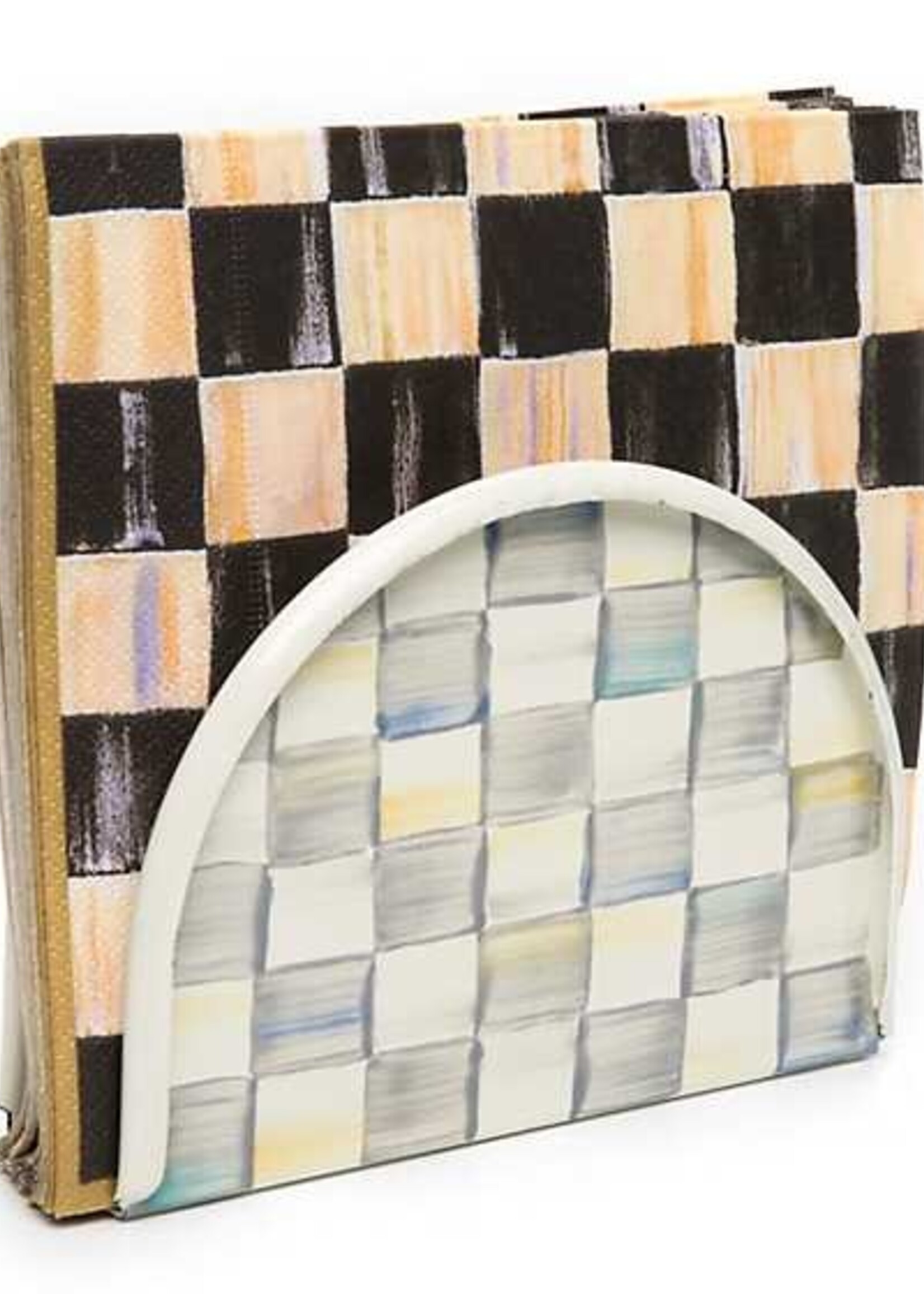 Mackenzie-Childs Sterling Check Napkin Holder