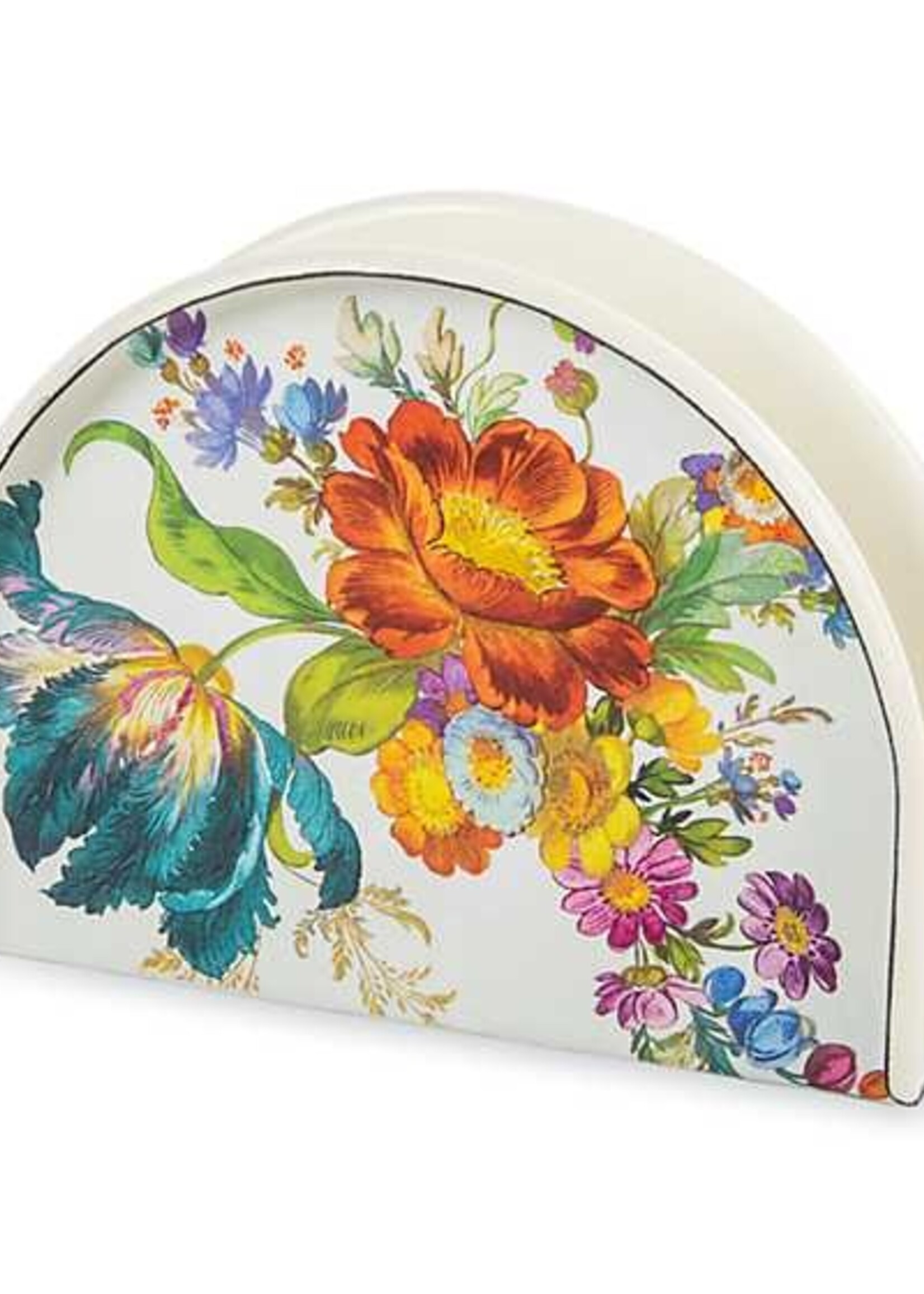 Mackenzie-Childs White Flower Market Napkin Holder