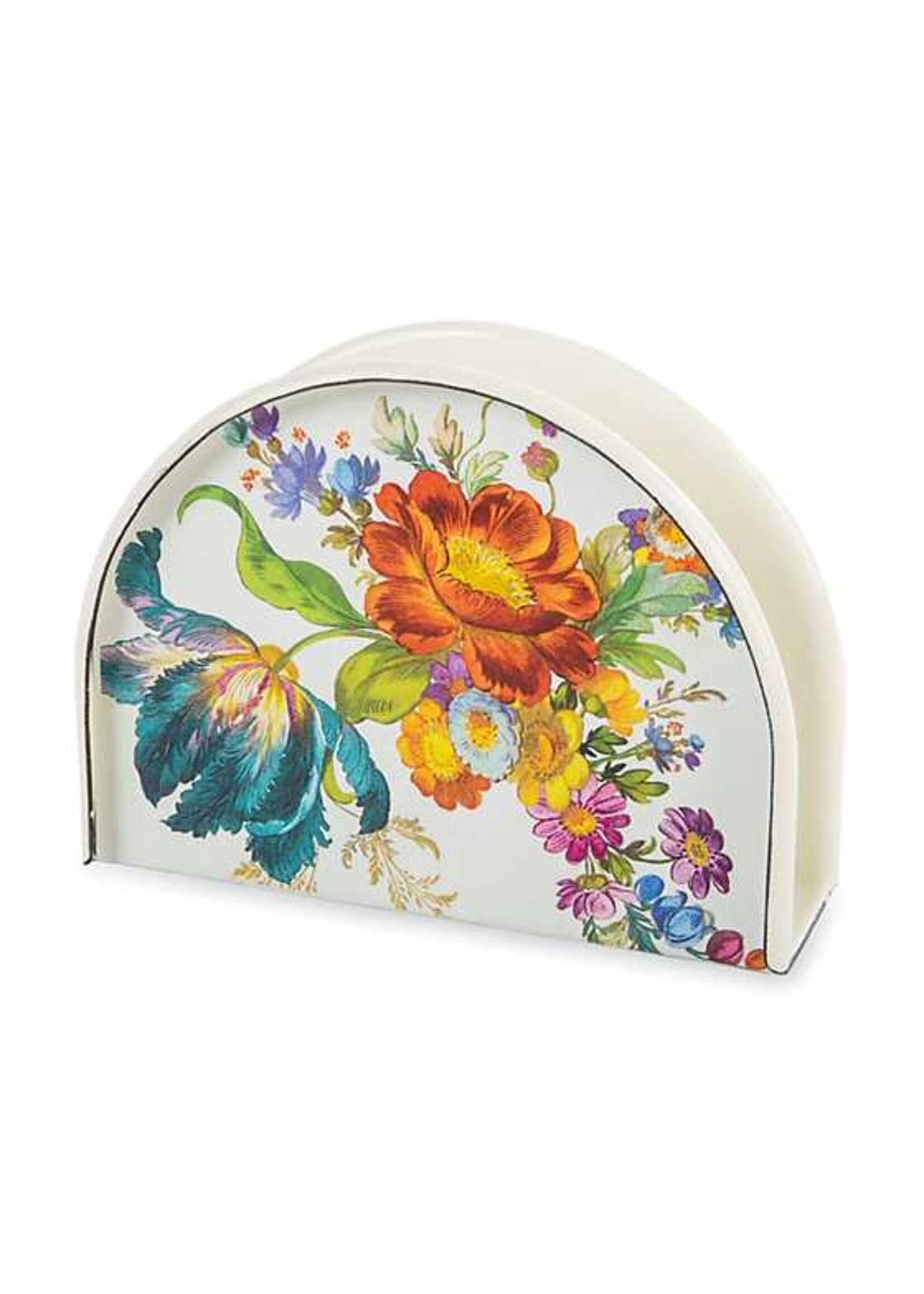 Mackenzie-Childs White Flower Market Napkin Holder