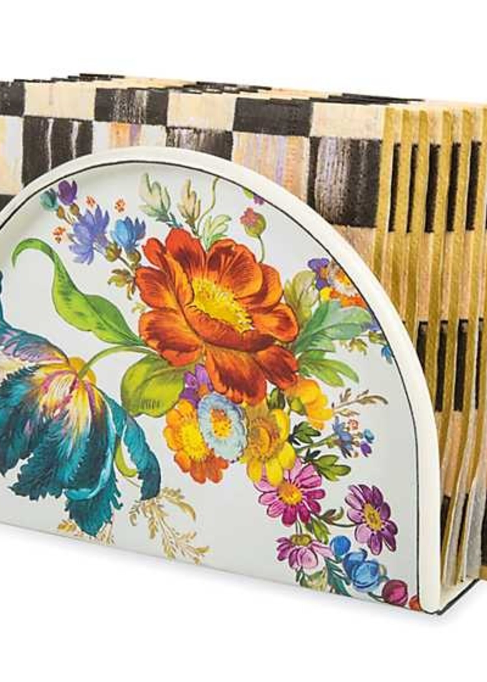 Mackenzie-Childs White Flower Market Napkin Holder