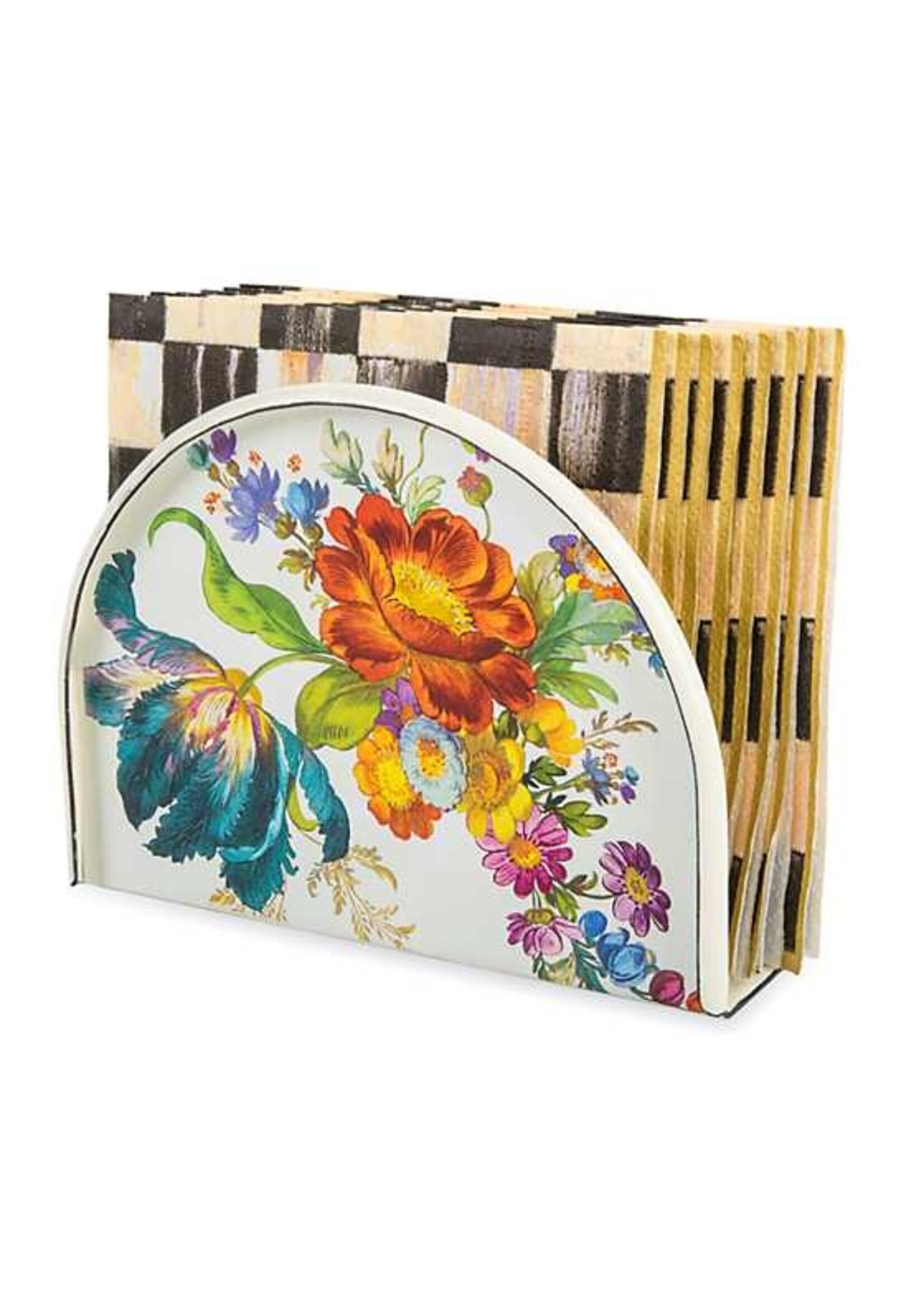 Mackenzie-Childs White Flower Market Napkin Holder