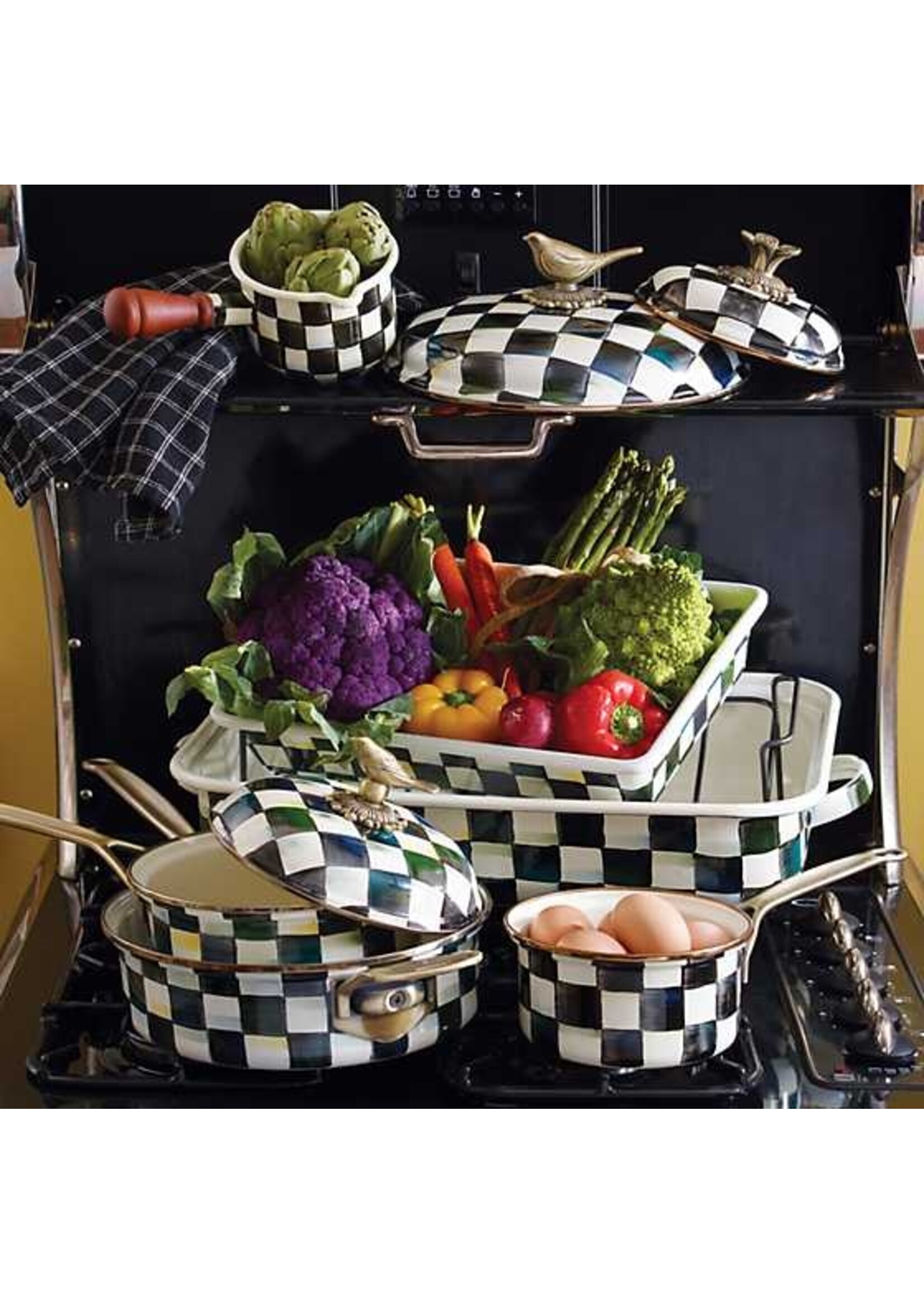 Mackenzie-Childs Courtly Check 1 Quart Saucepan