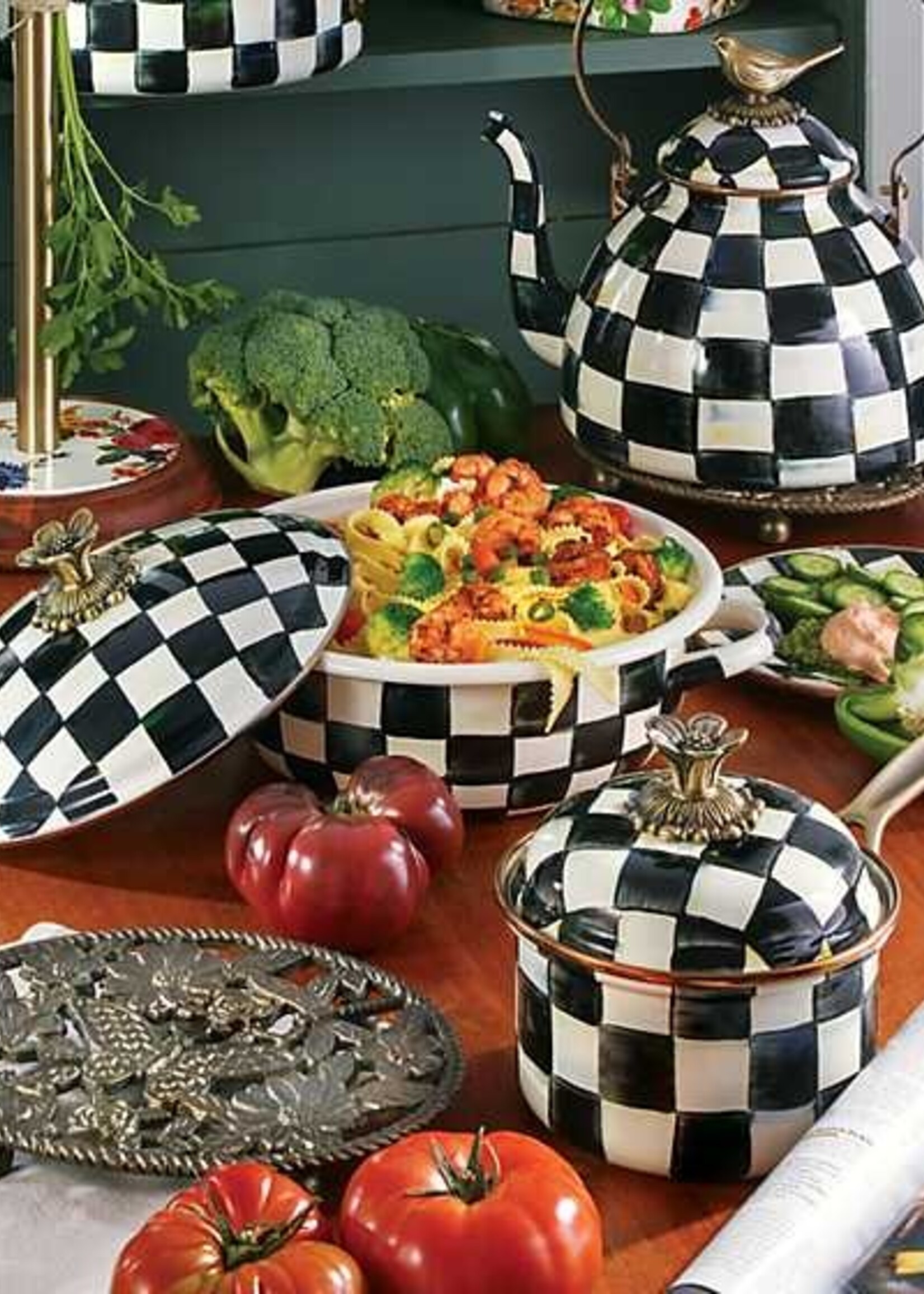 Mackenzie-Childs Courtly Check 1 Quart Saucepan