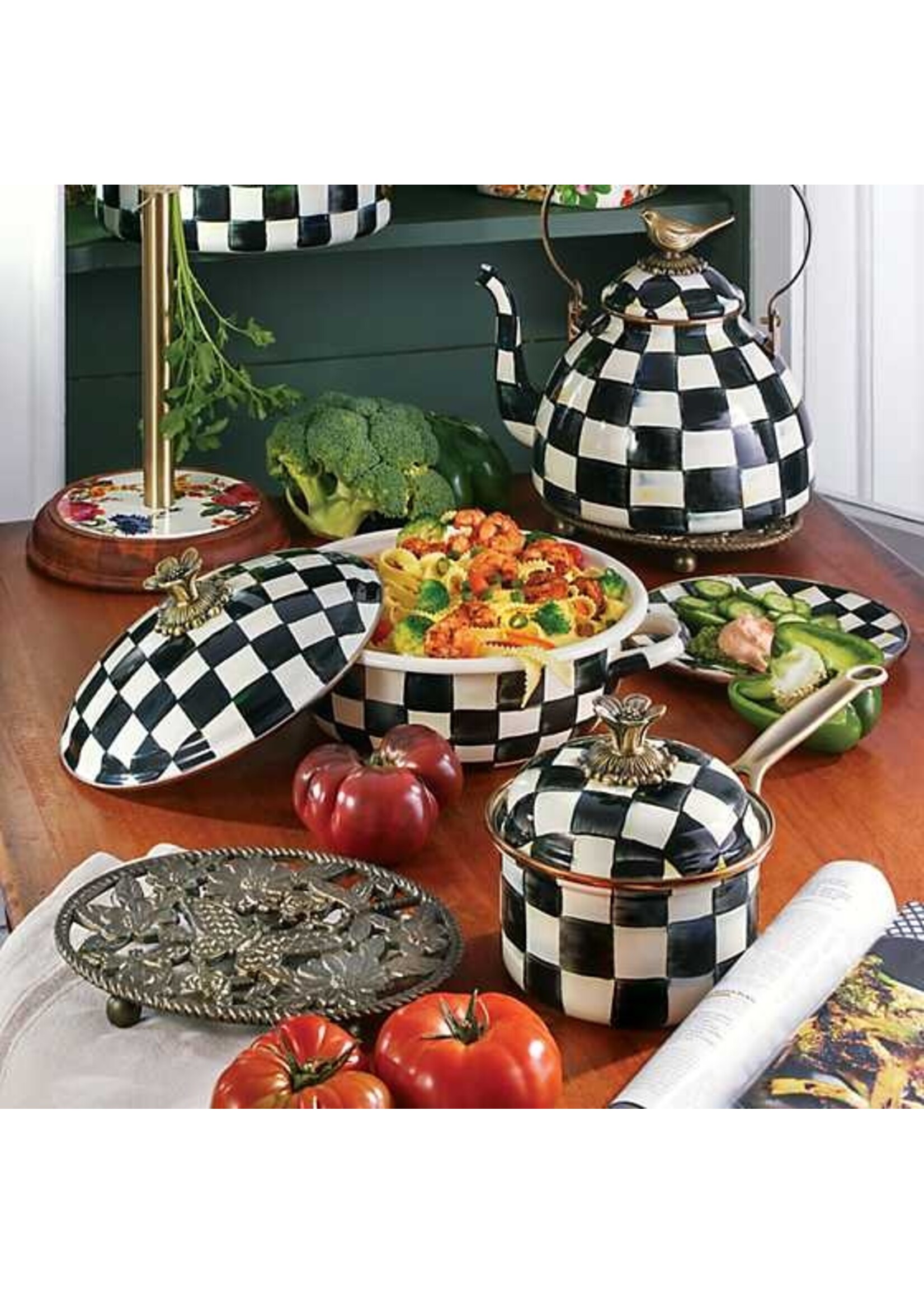 Mackenzie-Childs Courtly Check 1 Quart Saucepan
