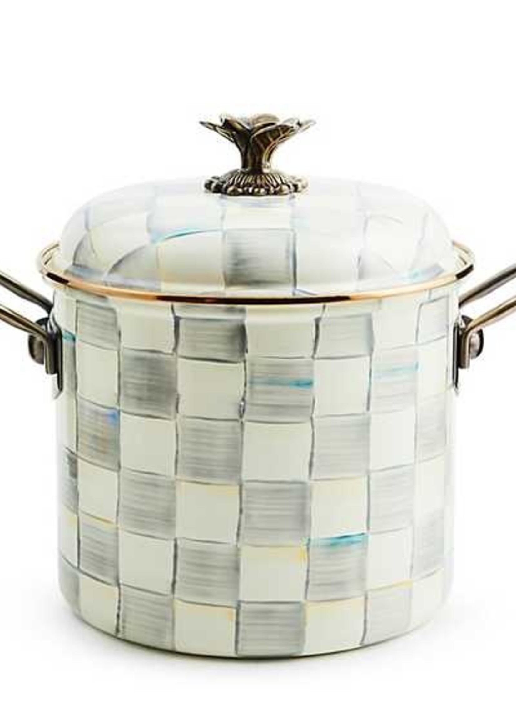 Mackenzie-Childs Sterling Check 7 Quart Stockpot
